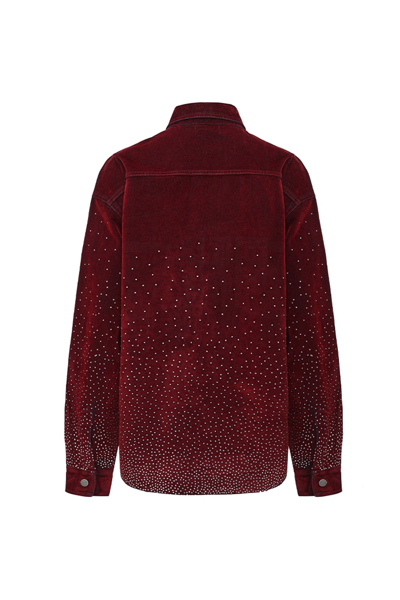 VANN VALRENCE Diamond-Studded Velvet Shirt Jacket