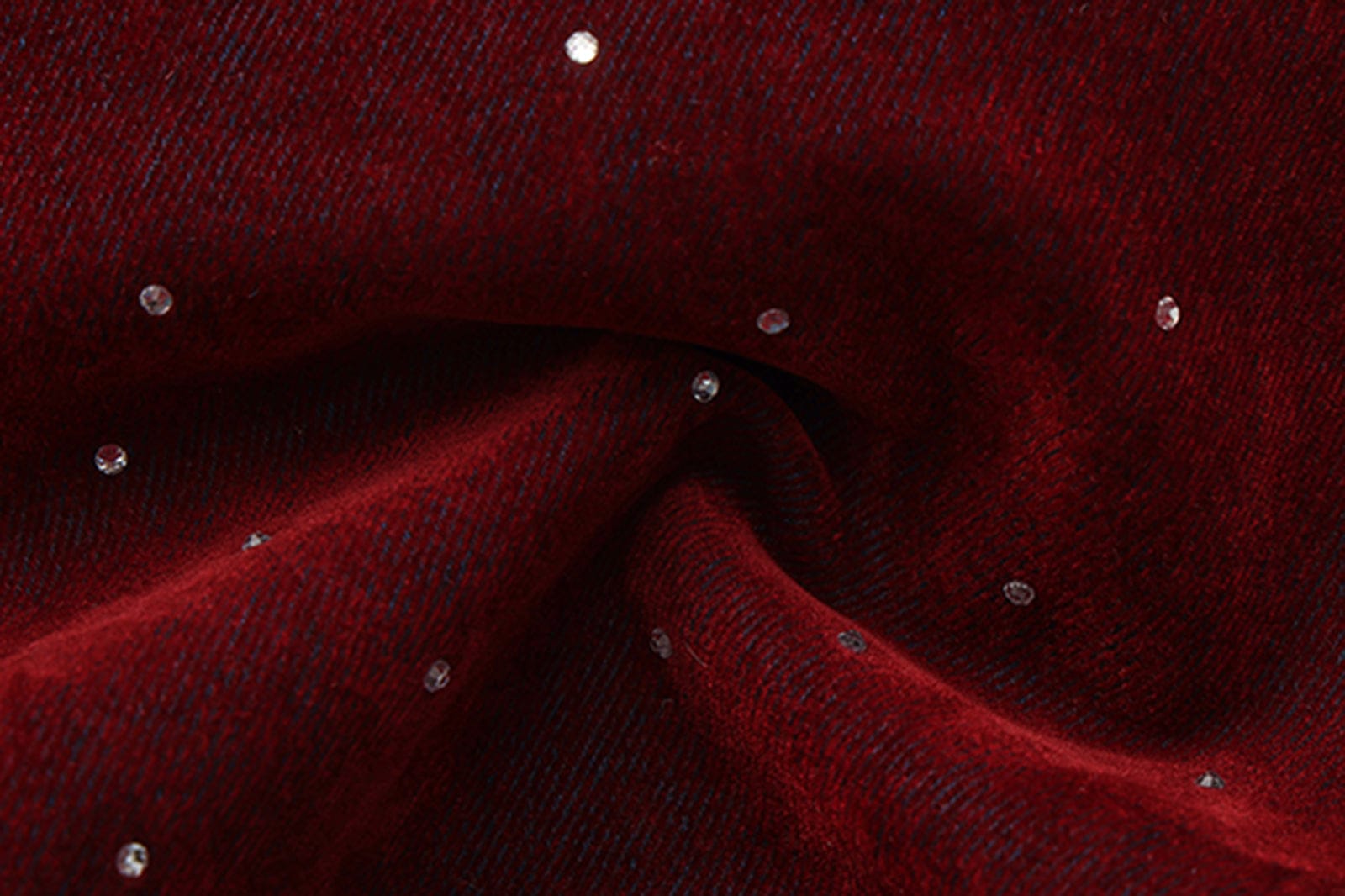 VANN VALRENCE Diamond-Studded Velvet Barrel Leg Trousers