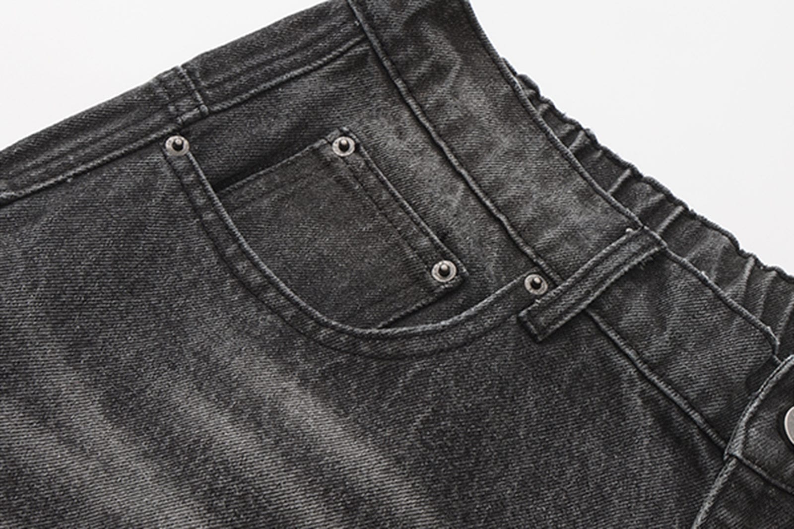 VANN VALRENCE Contrast Faded-Wash Paneled Jeans