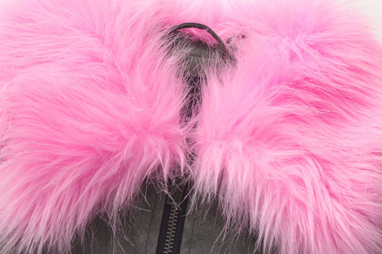 VANN VALRENCE Contrast Faux Fur Collar Belted Jacket