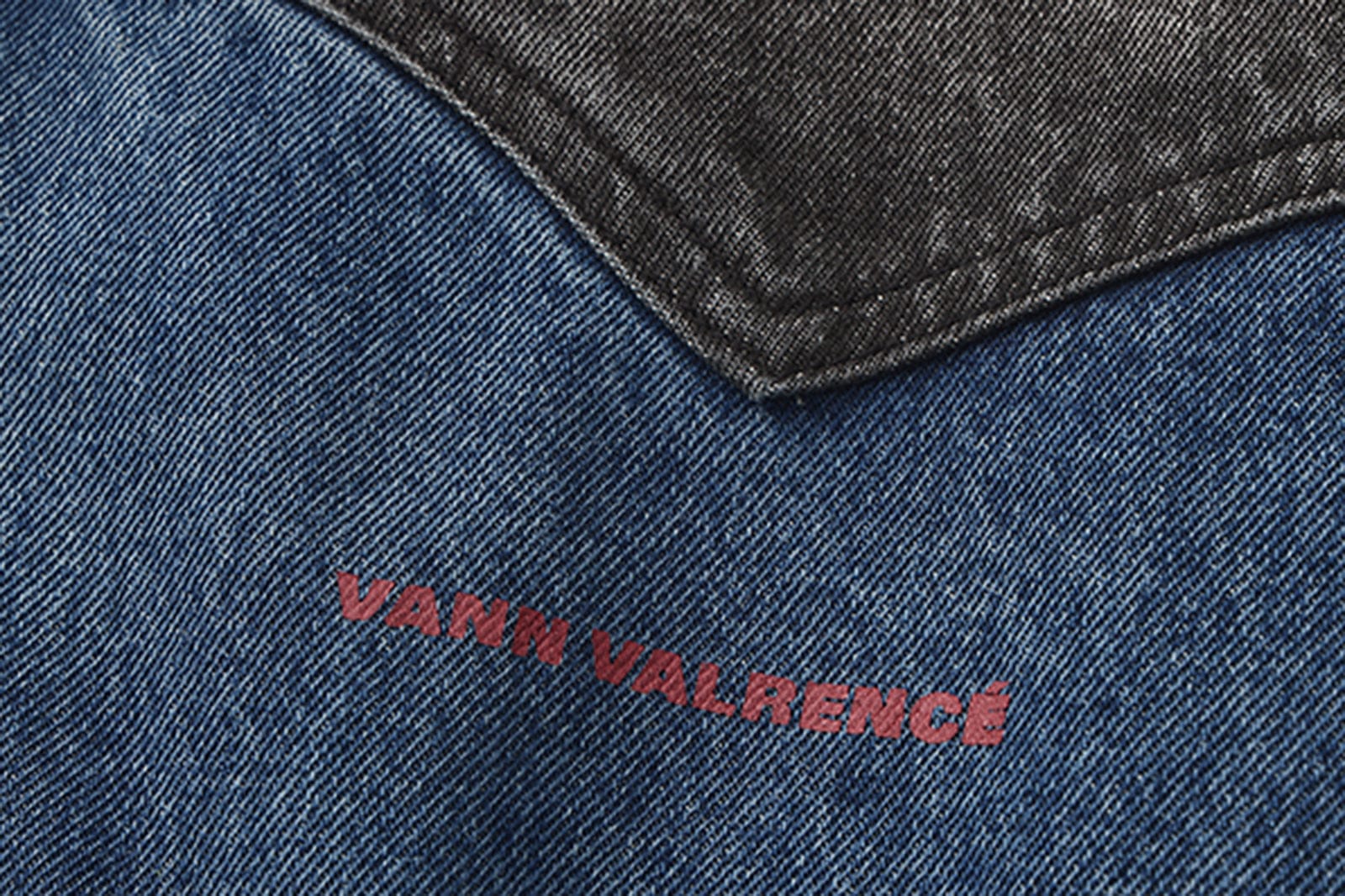 VANN VALRENCE Faded-Wash Paneled Denim Jacket
