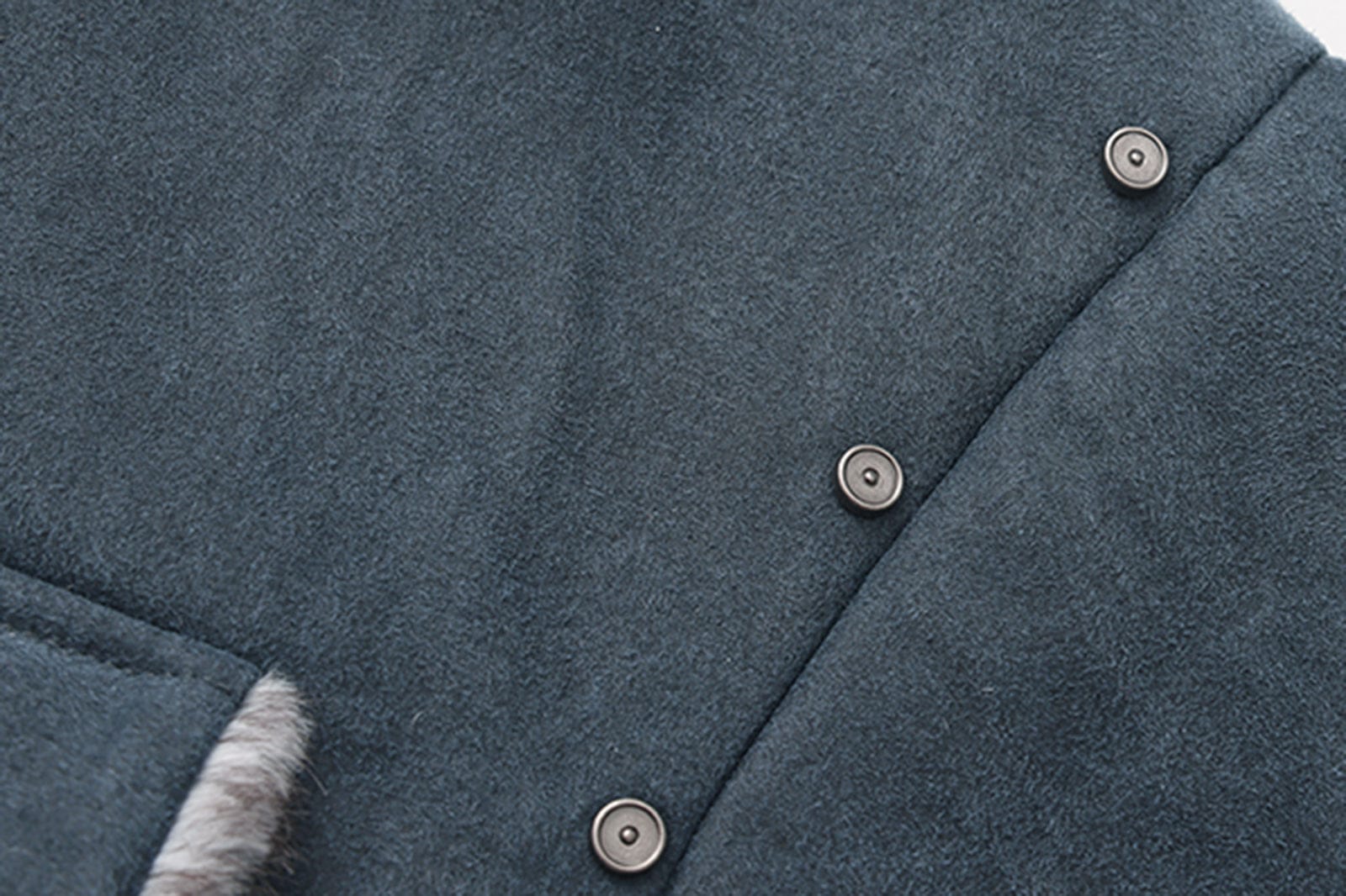 VANN VALRENCE Rivet Faux Fur Lined Cropped Jacket