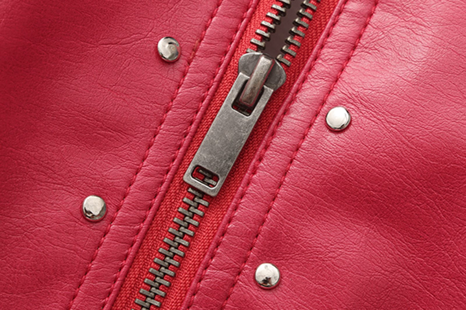 VANN VALRENCE Studded LOGO Faux Leather Biker Jacket