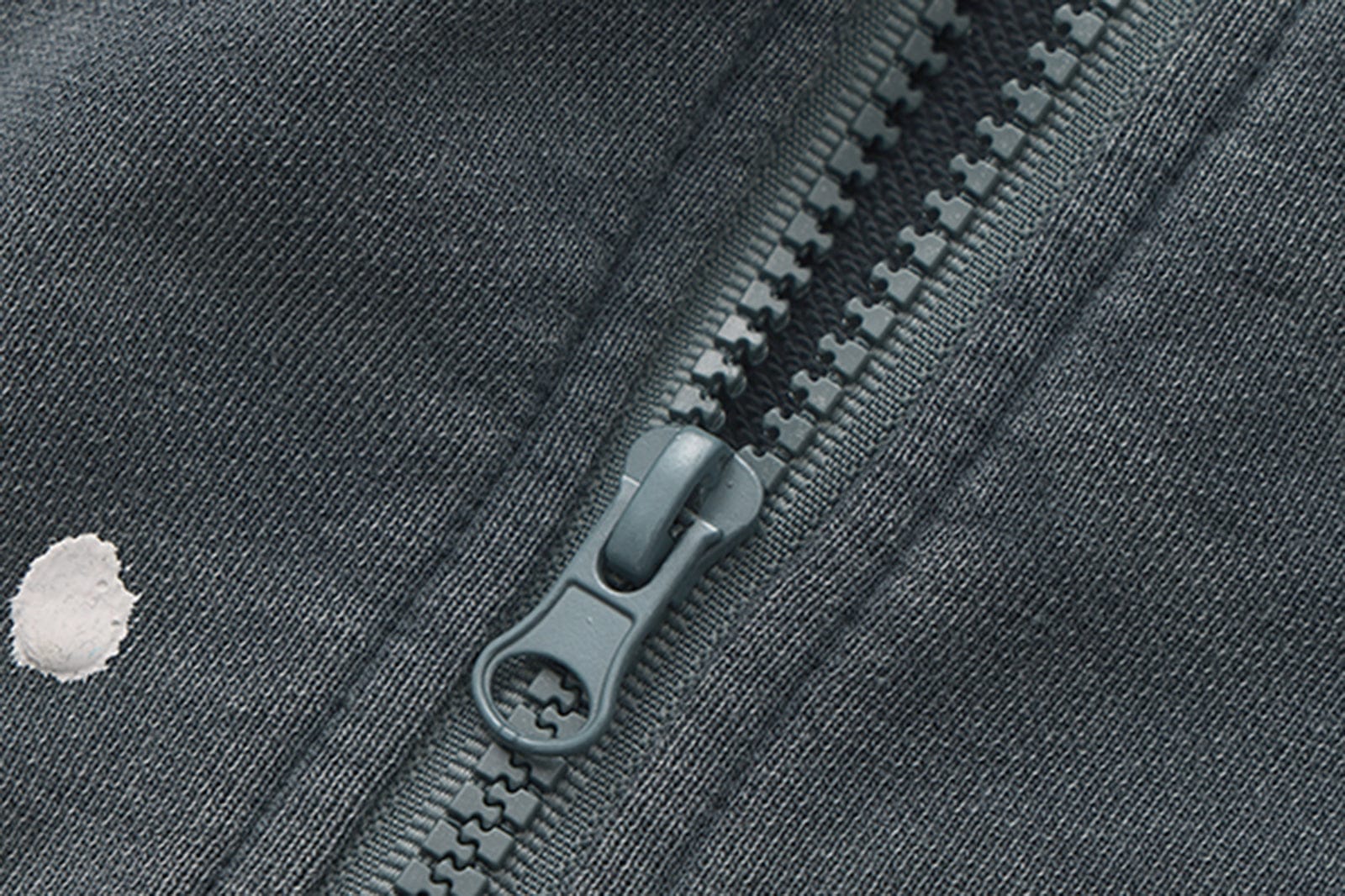 VANN VALRENCE Washed Paint-Splattered Paneled Zip Hoodie