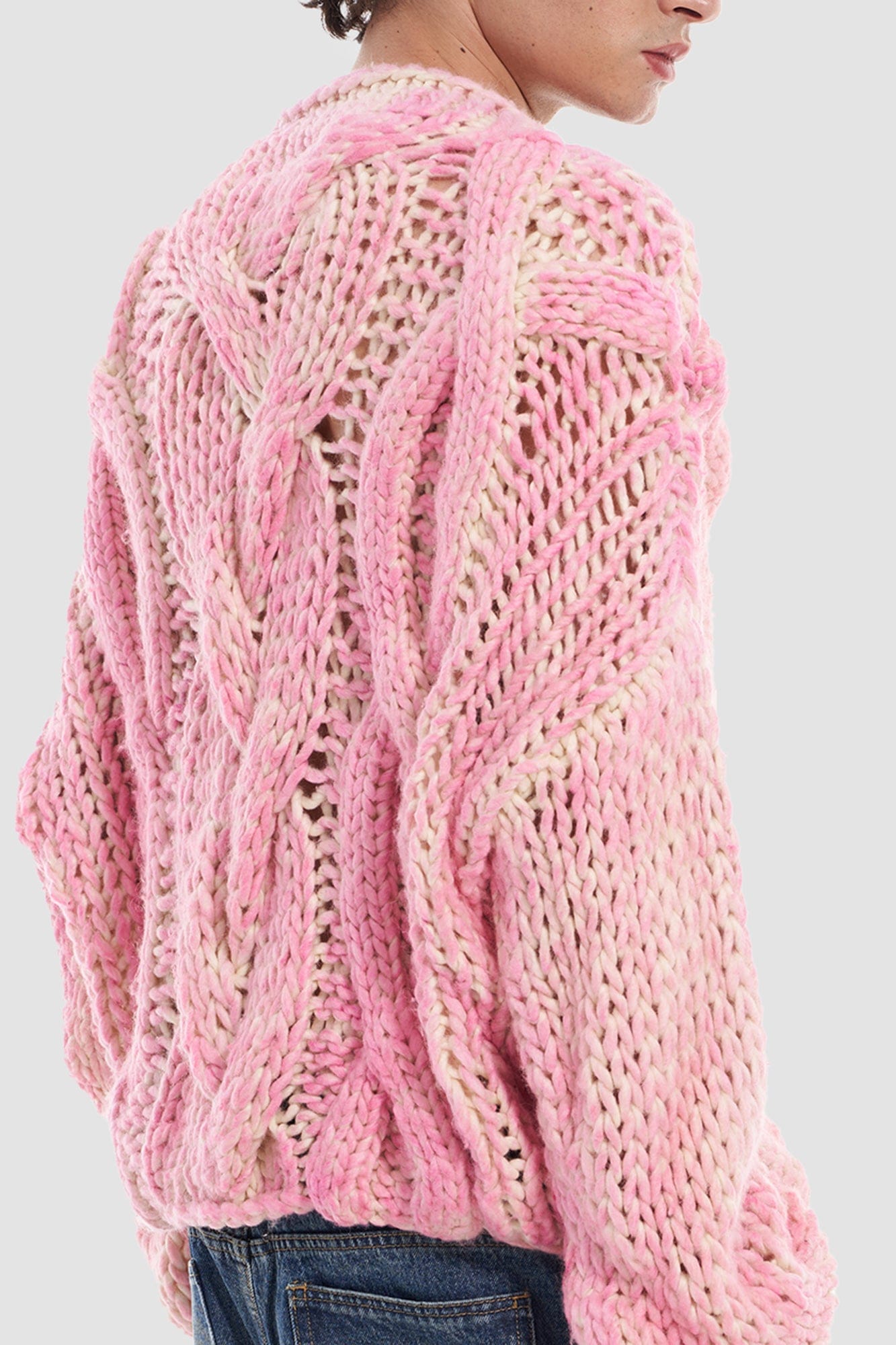 VANN VALRENCE Chunky Open-Knit Spray-Dyed Sweater