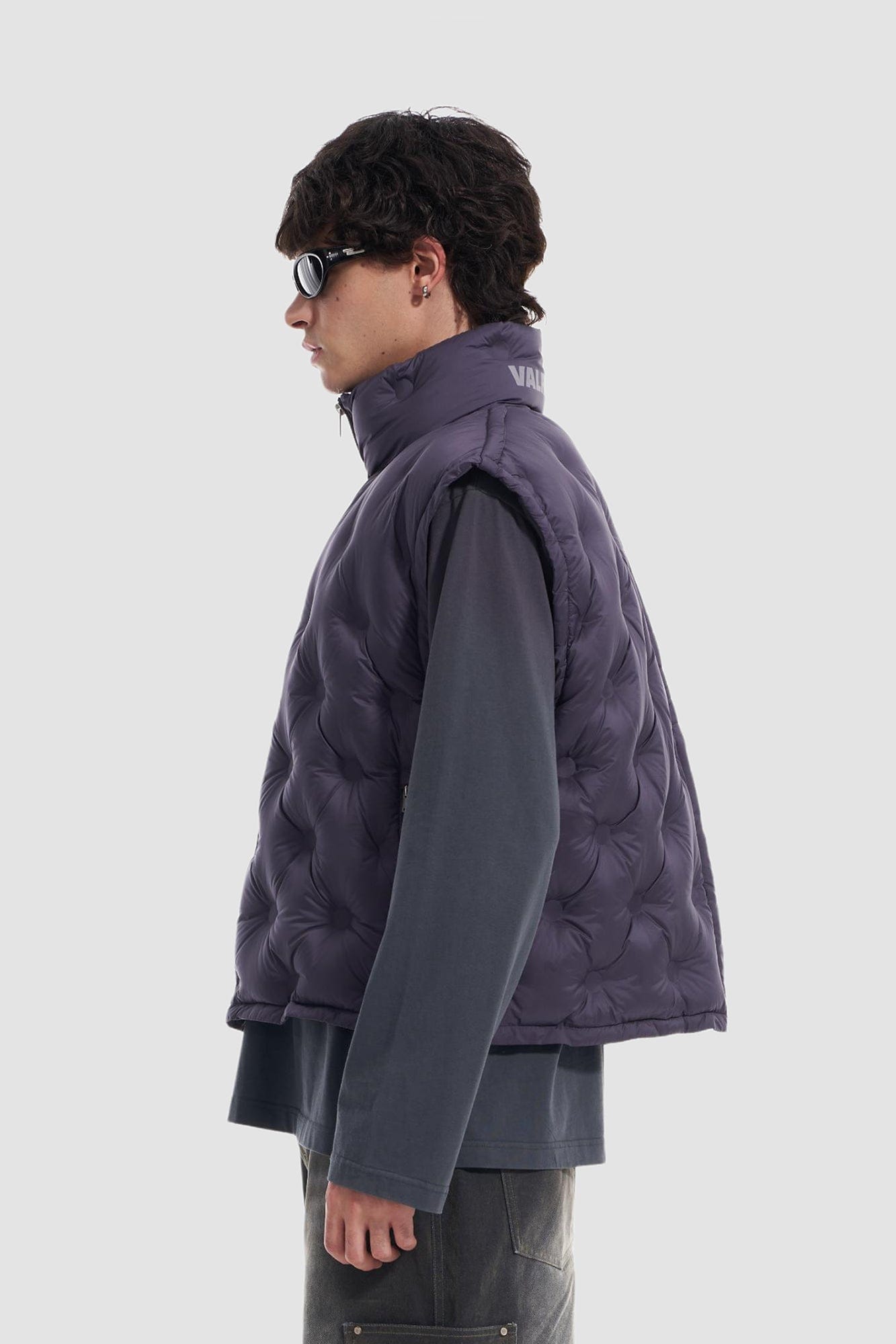 VANN VALRENCE Bubble-Quilted High-Neck Down Vest