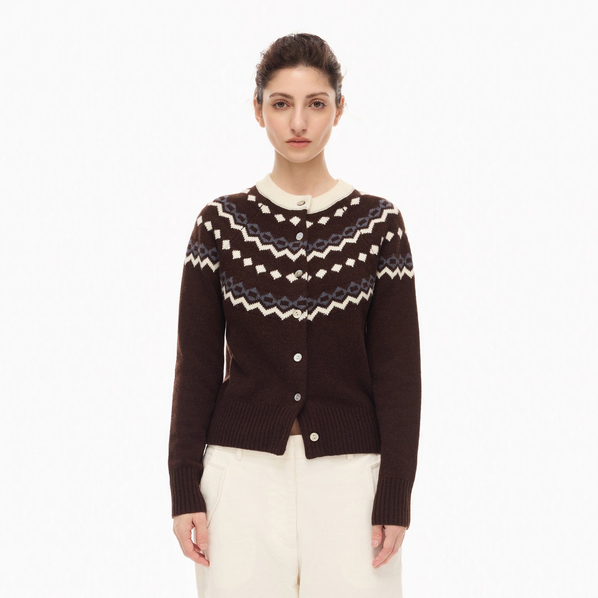 ARTIFICIAL WORLD Fair Isle Wool-Blend Cardigan