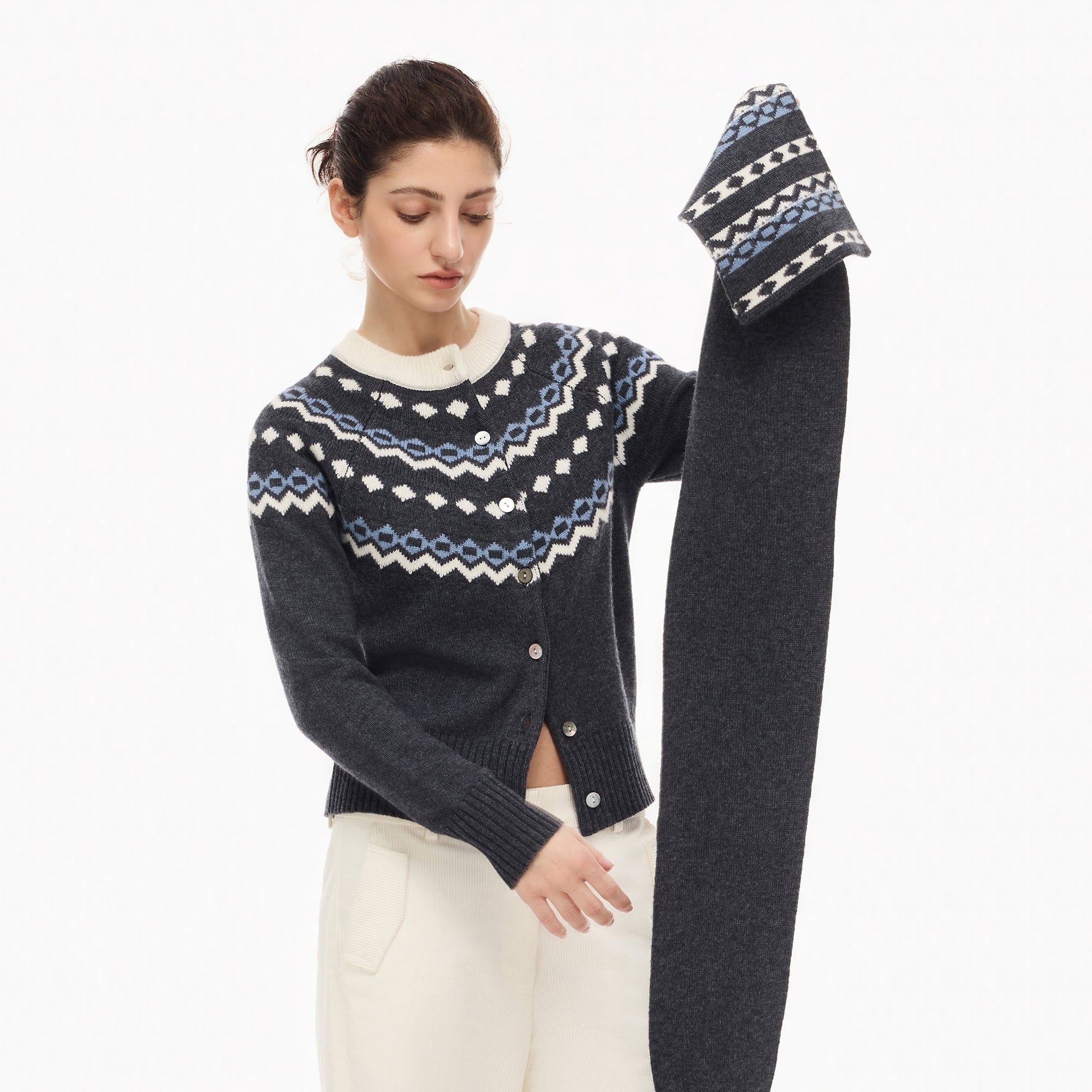ARTIFICIAL WORLD Fair Isle Wool-Blend Cardigan