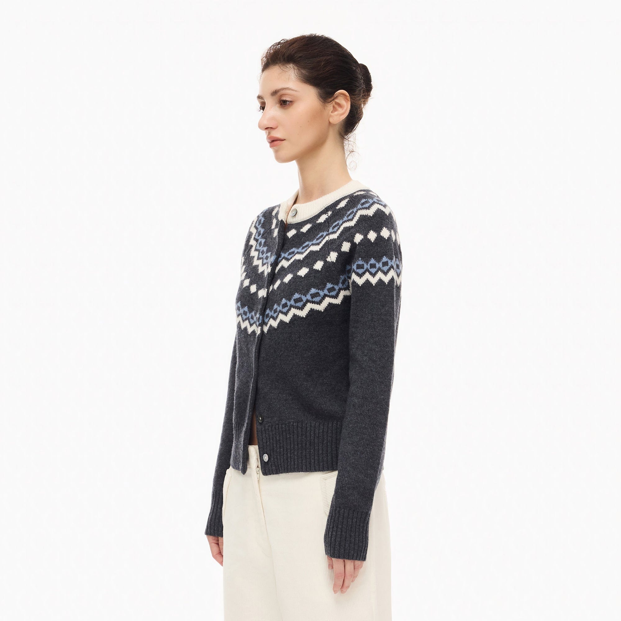 ARTIFICIAL WORLD Fair Isle Wool-Blend Cardigan