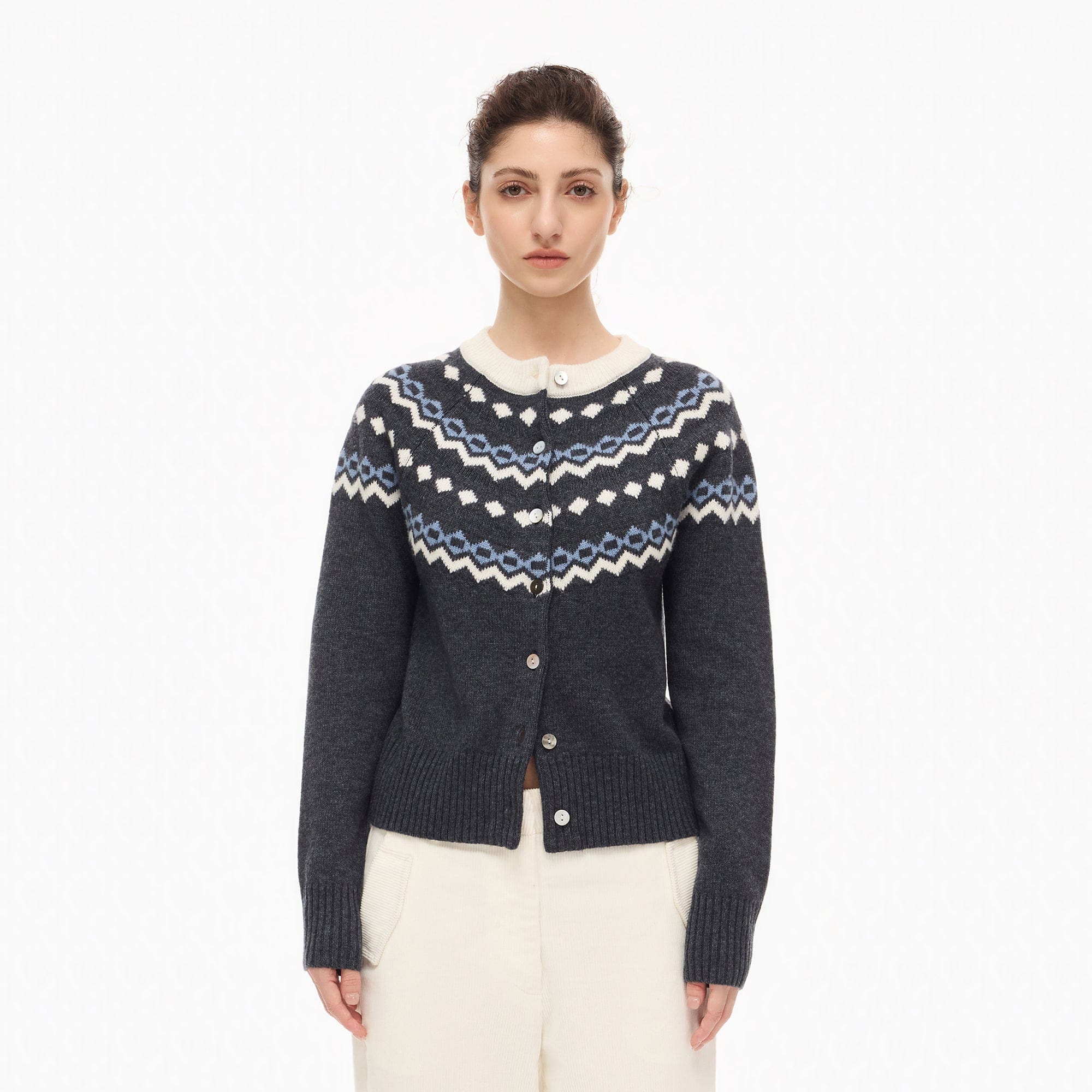 ARTIFICIAL WORLD Fair Isle Wool-Blend Cardigan