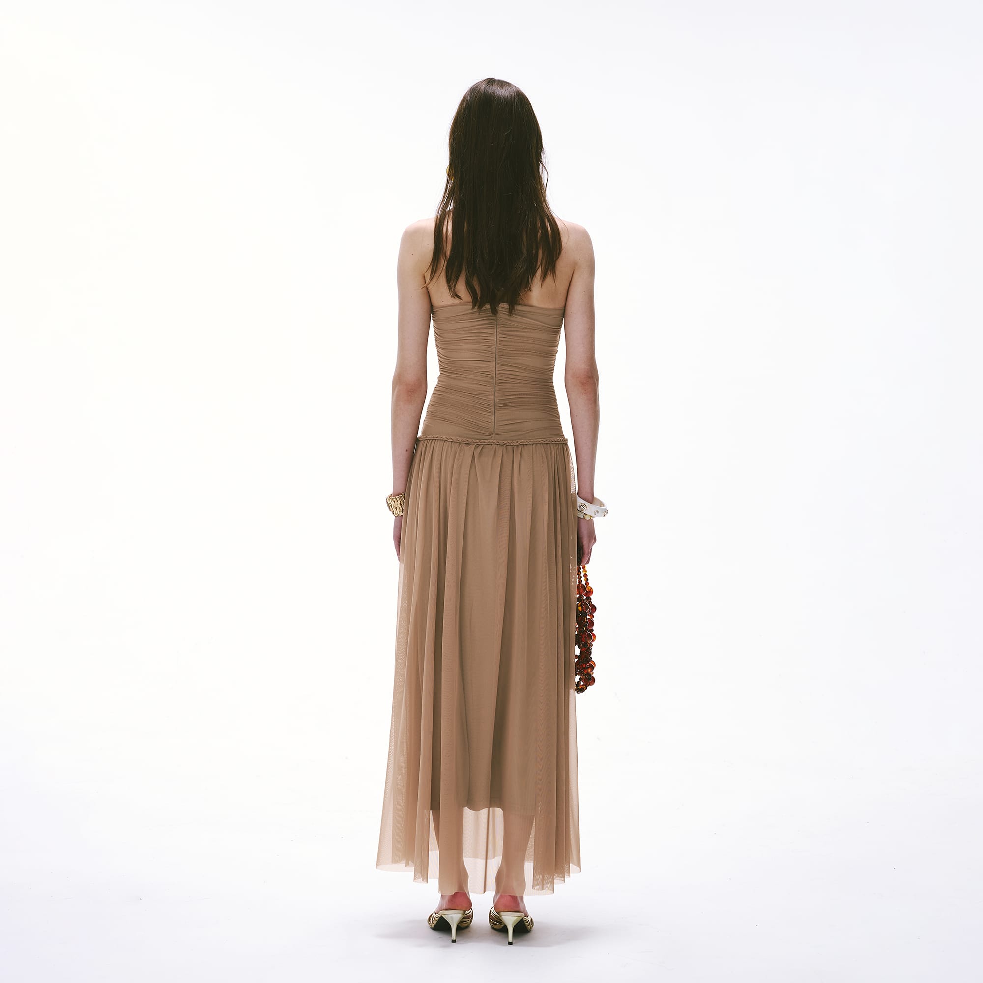 CYNR Braided Sun-Buckle Lace Layered Dress