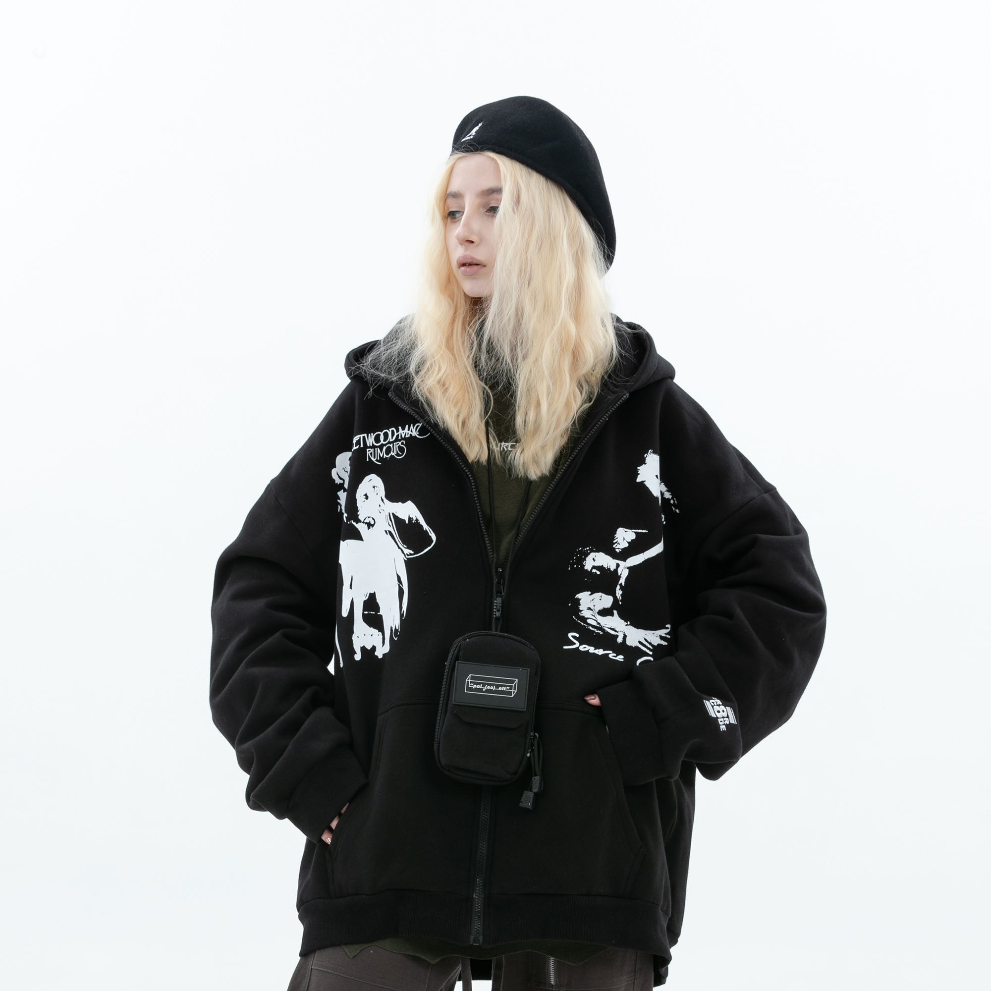 ERROR CODE ROBOT Fleetwood Mac Graphic Oversized Hooded Jacket