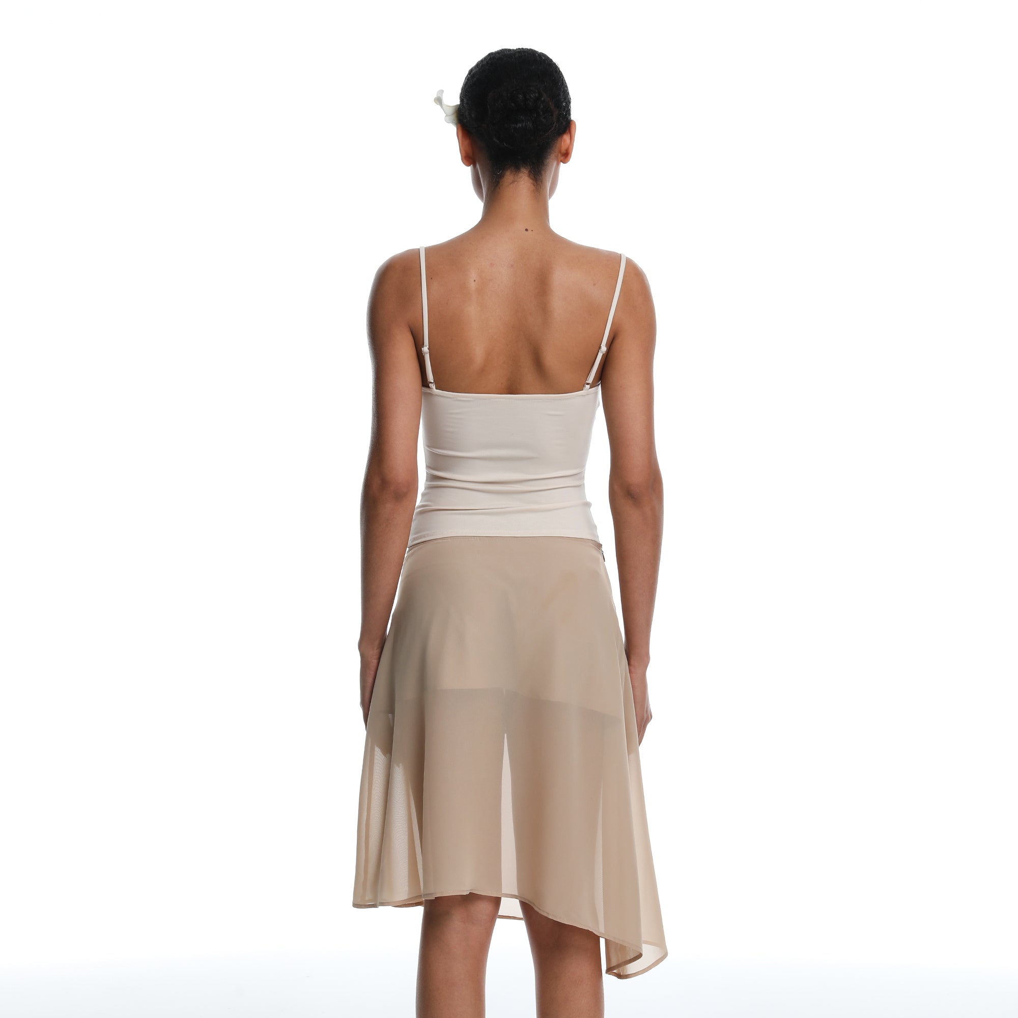 MILLIONLOTUS Sweetheart Cami Top & Asymmetrical Midi Skirt Set