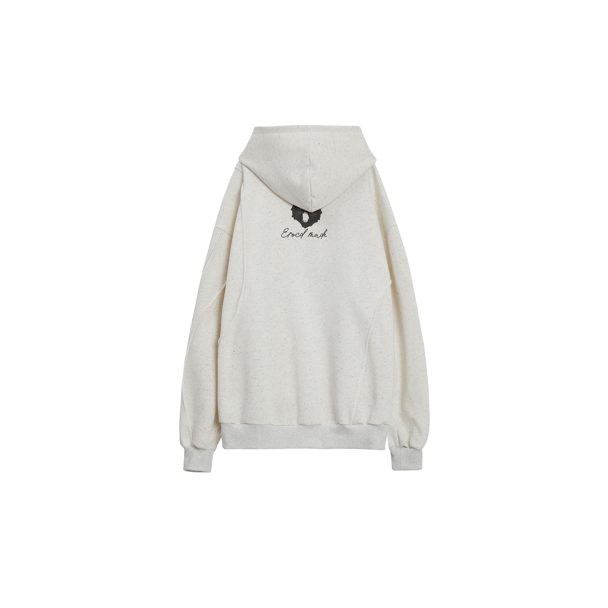 ERROR CODE ROBOT Black Cat Graphic Oversized Zip-Up Hoodie