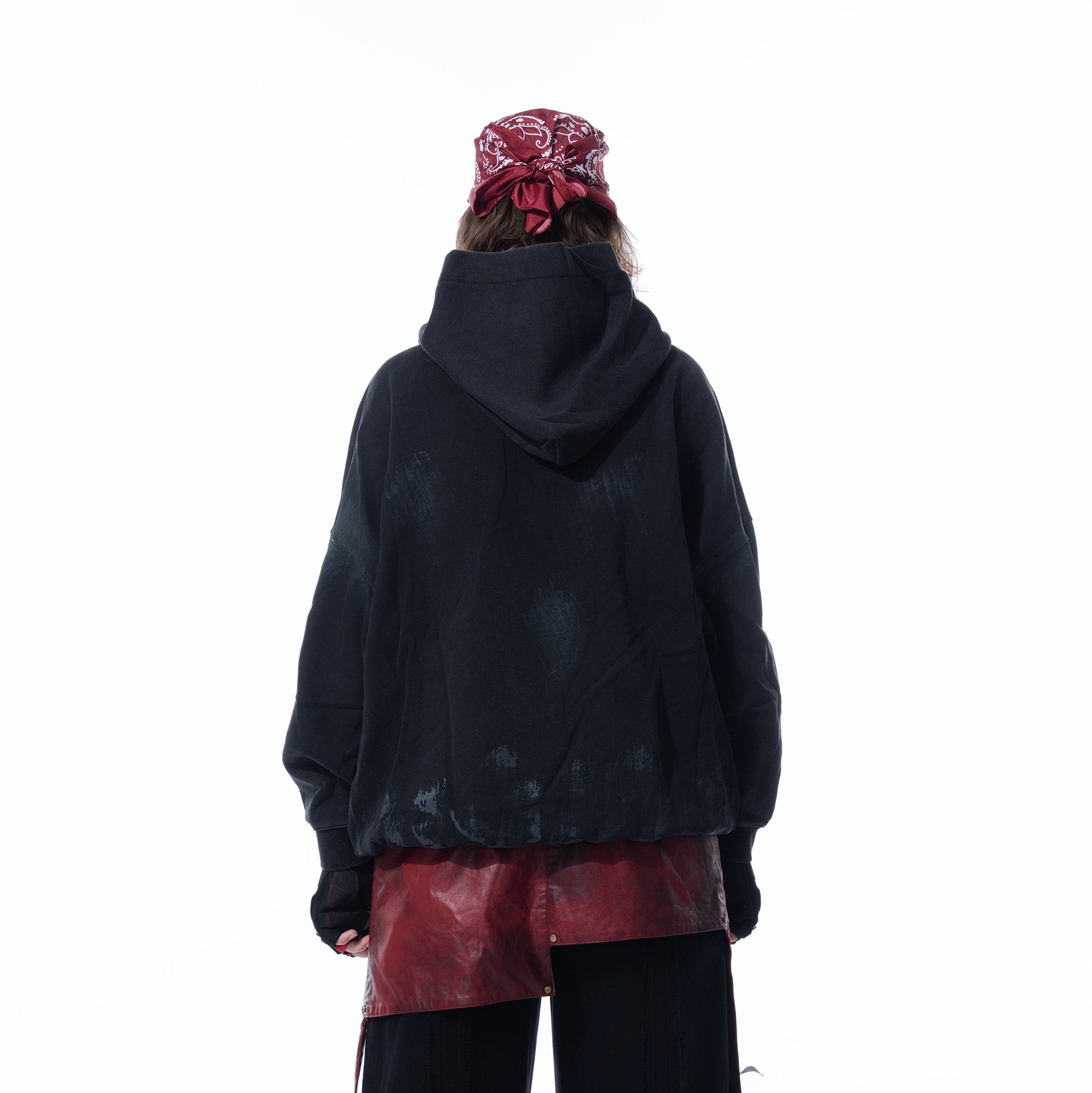 MOGONGSHE Distressed LOGO Oversized Hoodie