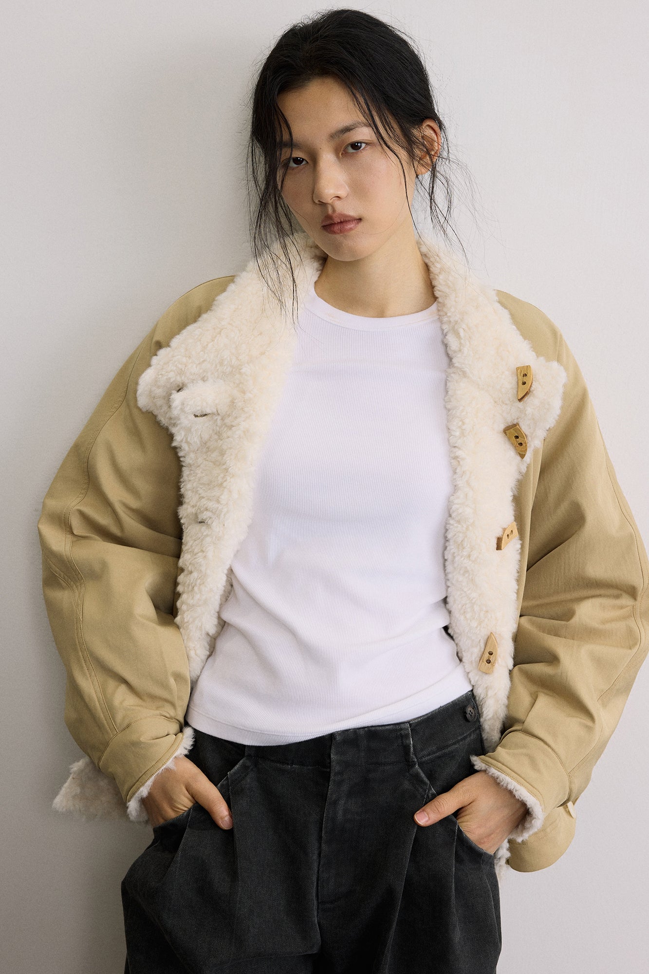 SAME FLOW Reversible Embroidered Fleece-Lined Jacket