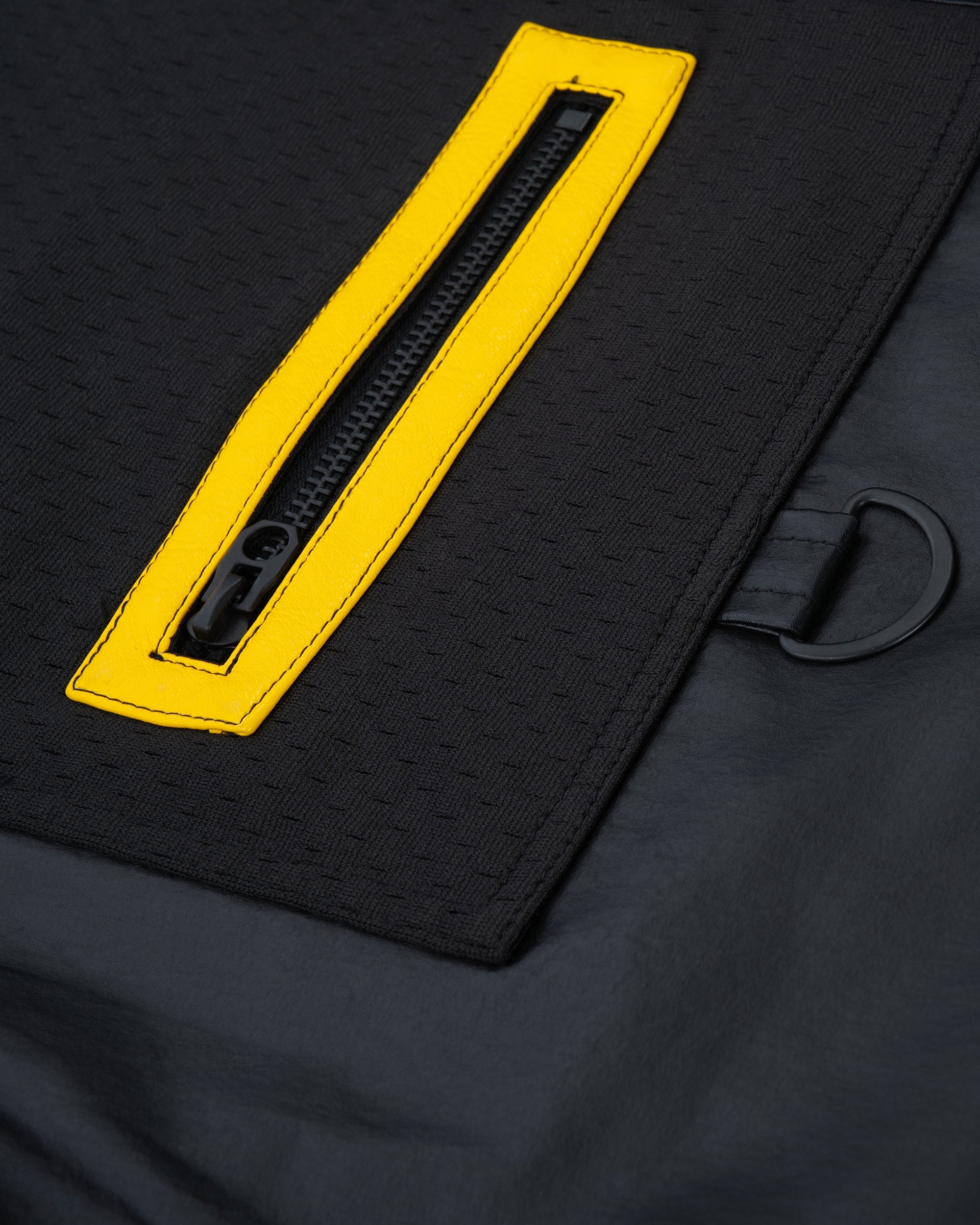 MOGONGSHE Contrast Stripe PU Wide-Leg Pants