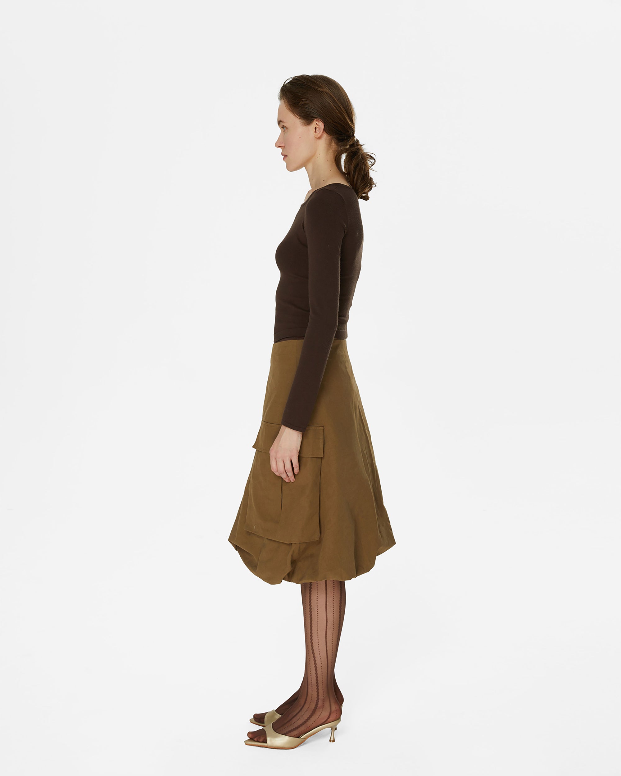COMMAND N Cargo Pocket Balloon Midi Skirt