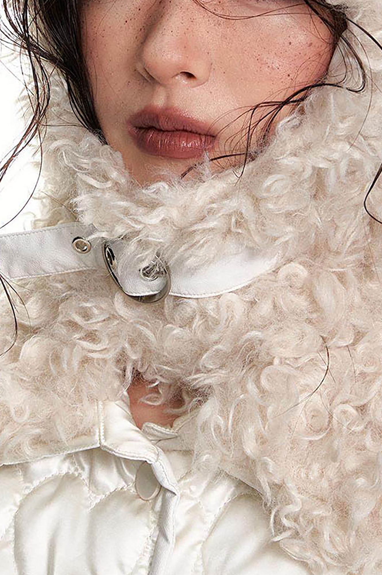WHYNOTDANCE Bunny Ear Faux Fur Balaclava