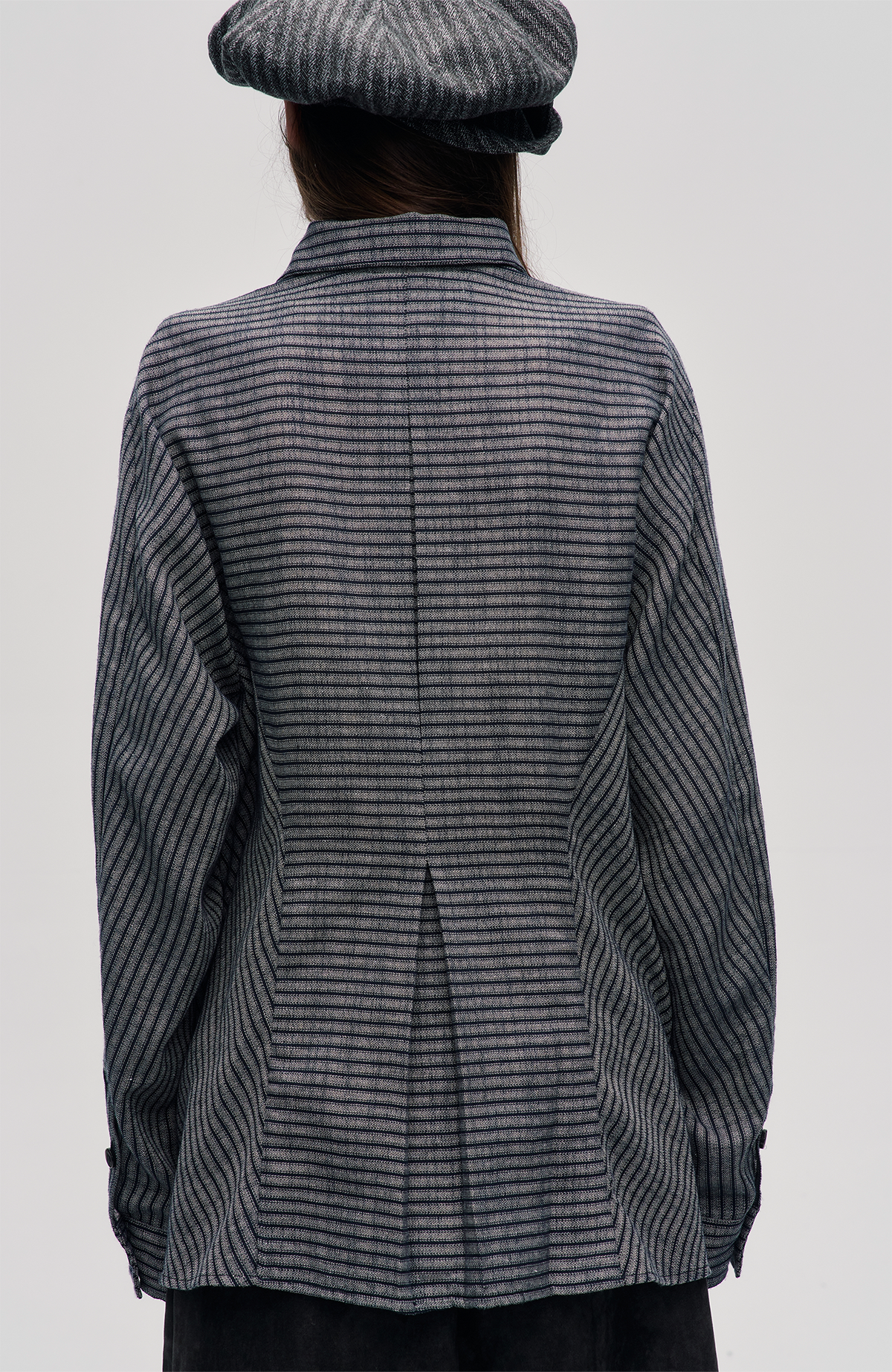 ILNya Nieternite Nifutur Striped Stand-Collar Long-Sleeve Shirt