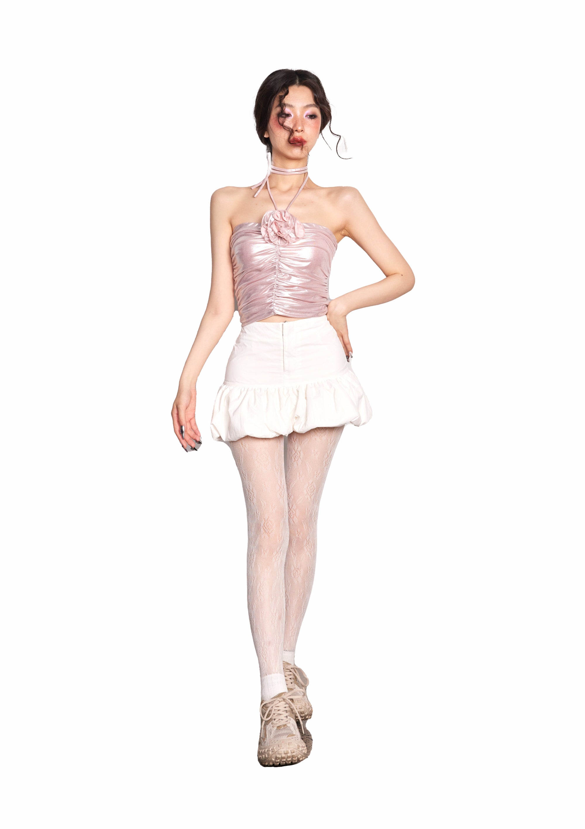 WHYNOTDANCE Bubble Hem Mini Skort