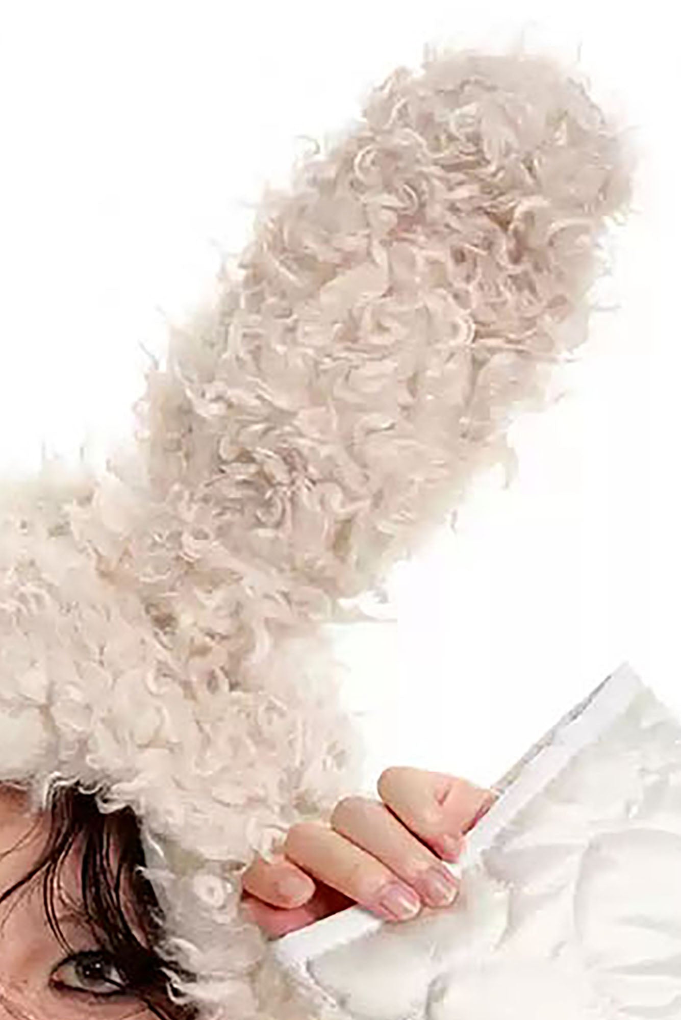 WHYNOTDANCE Bunny Ear Faux Fur Balaclava