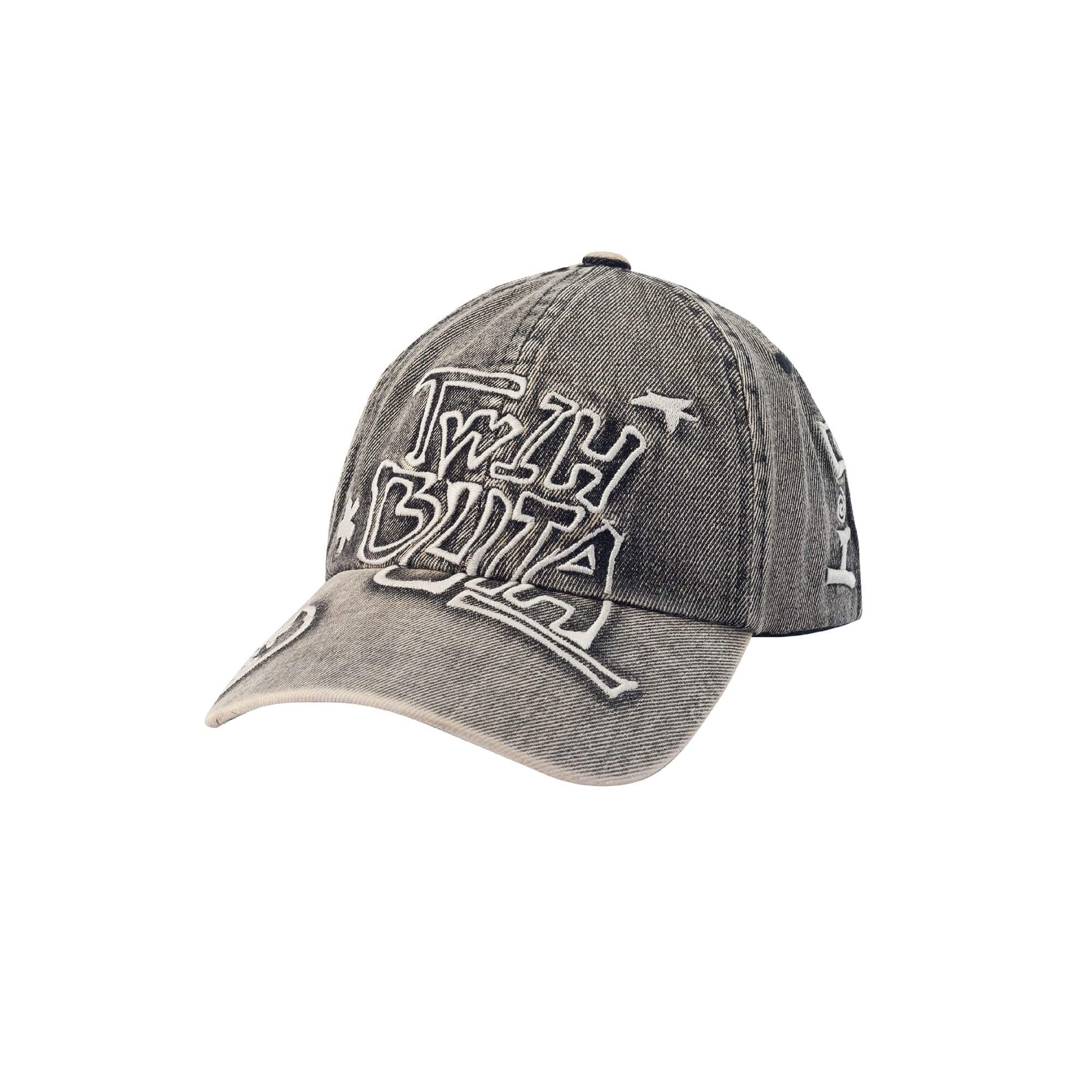 TWINBUTA Washed Embroidered LOGO Denim Cap