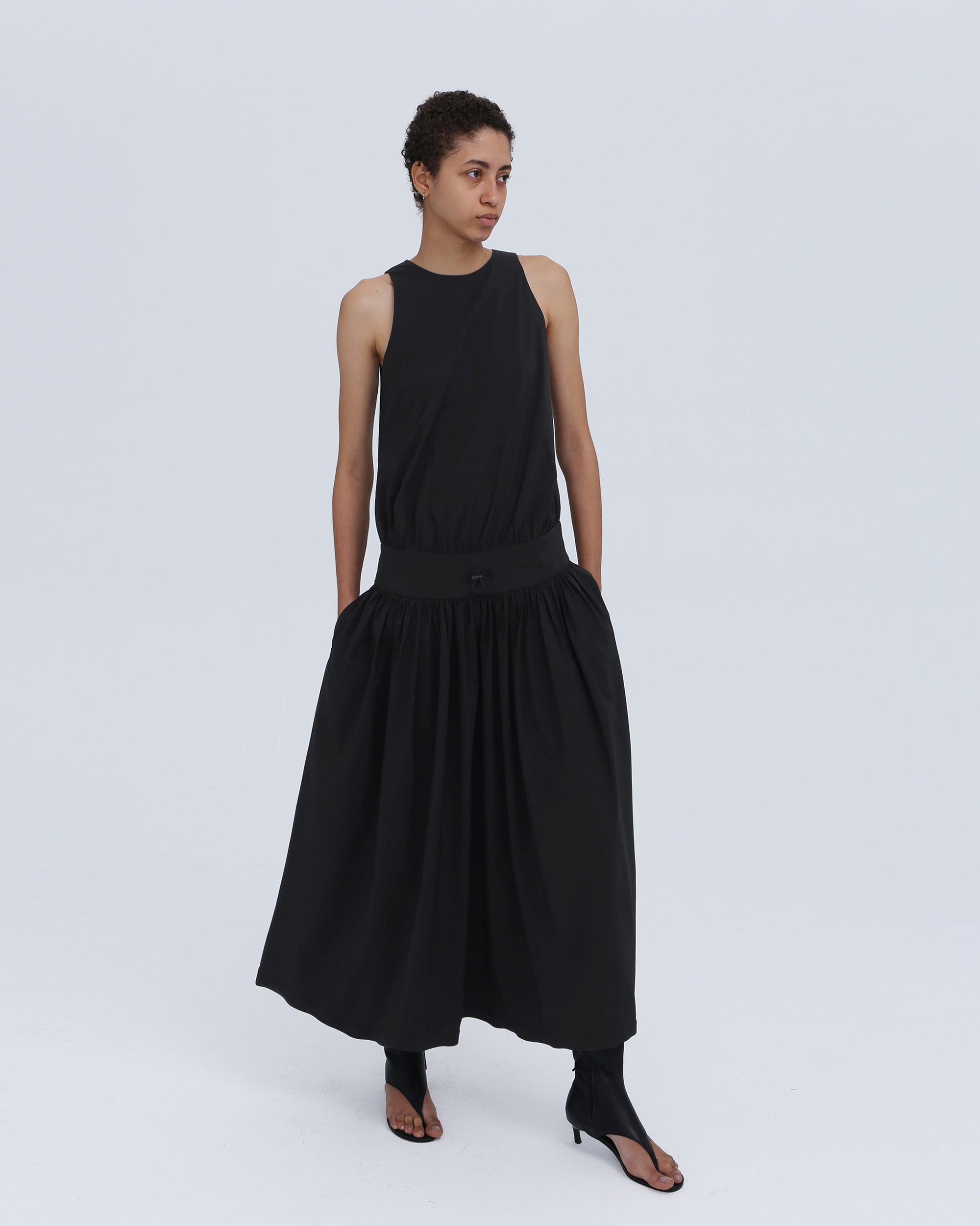 COMMAND N Gathered Drop-Waist Tank Dress