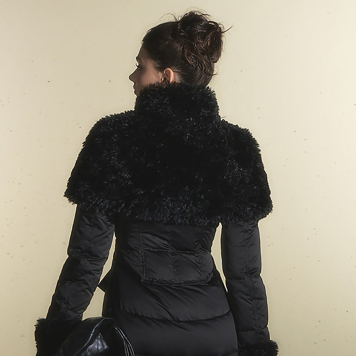HIIMDAI Faux Fur Cape Vest Jacket