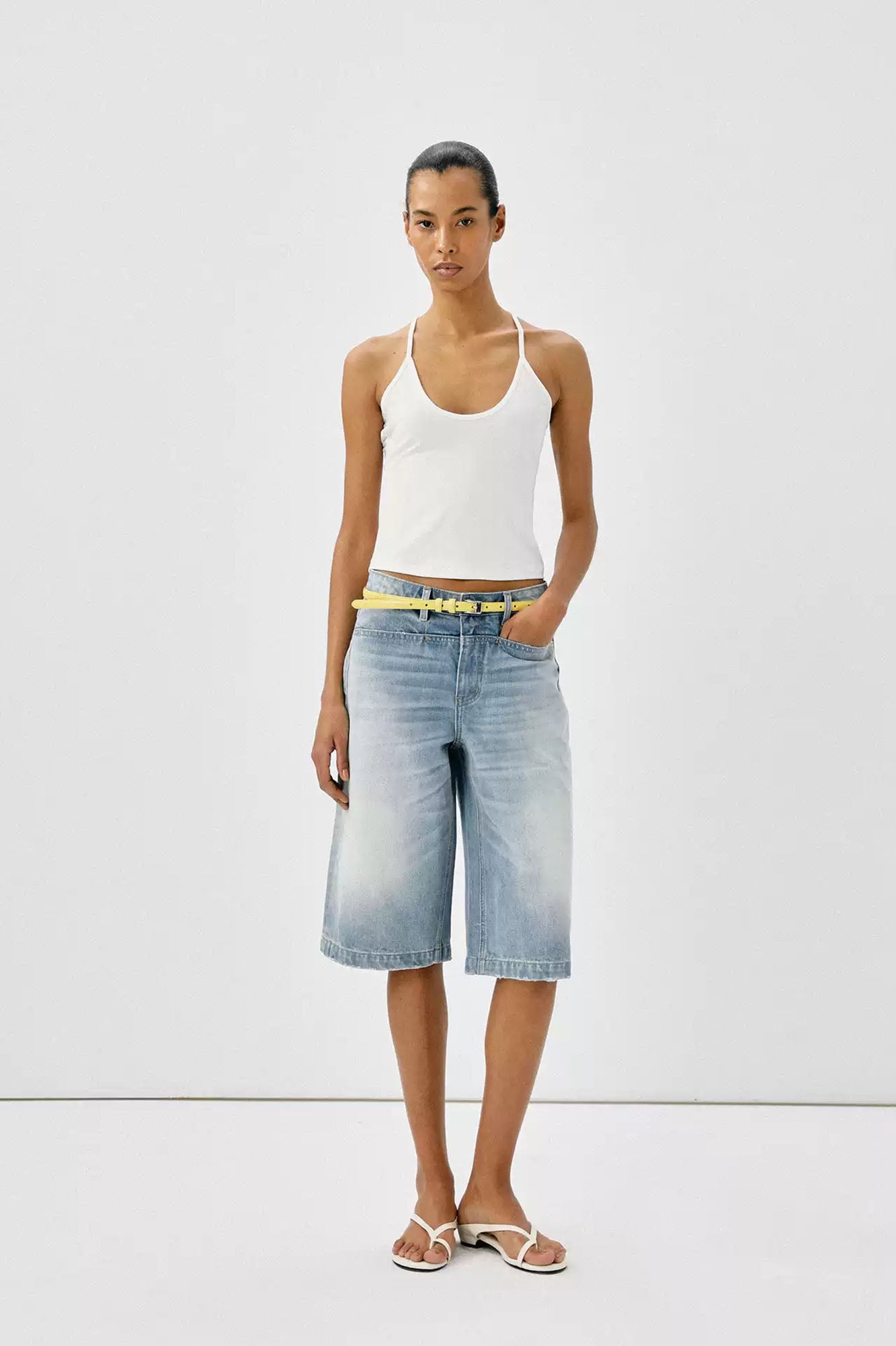 COMMAND N Classic Washed Straight-Leg Denim Shorts