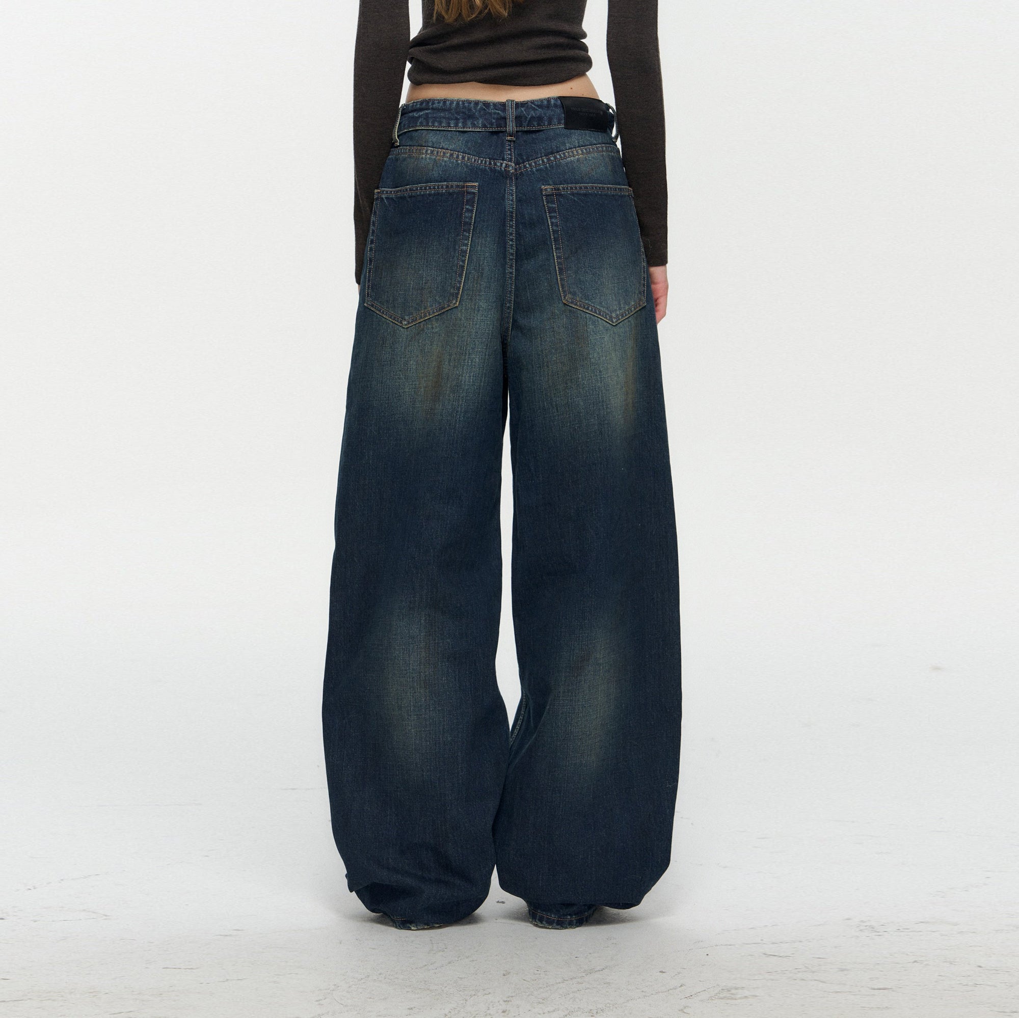 10AMSOTIIIIIIRED Washed Diamond Whisker Baggy Jeans