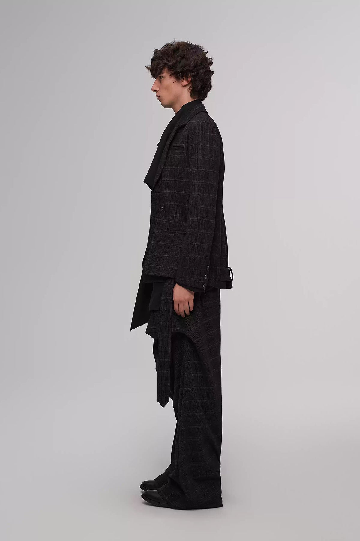 ILNya Nieternite Nifutur Deconstructed Detachable Plaid Blazer