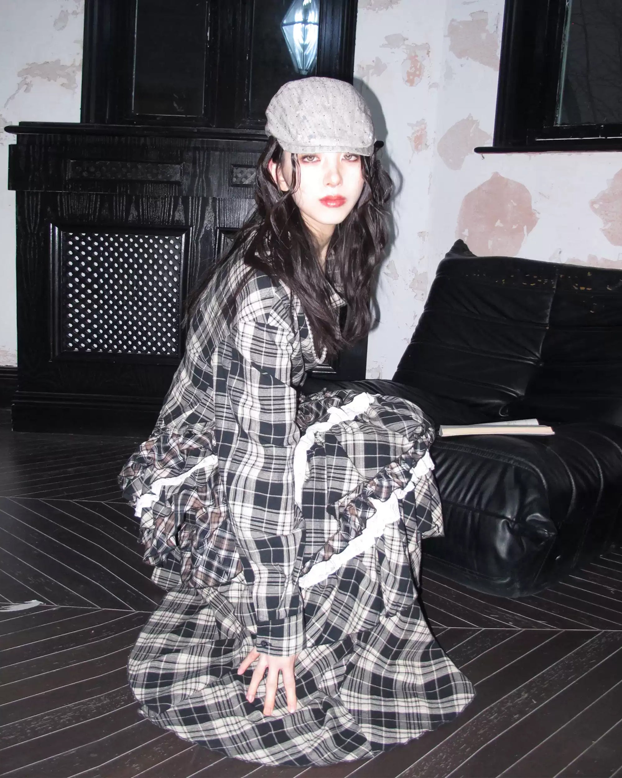 WHYNOTDANCE Layered Plaid Lace Ruffle Skirt