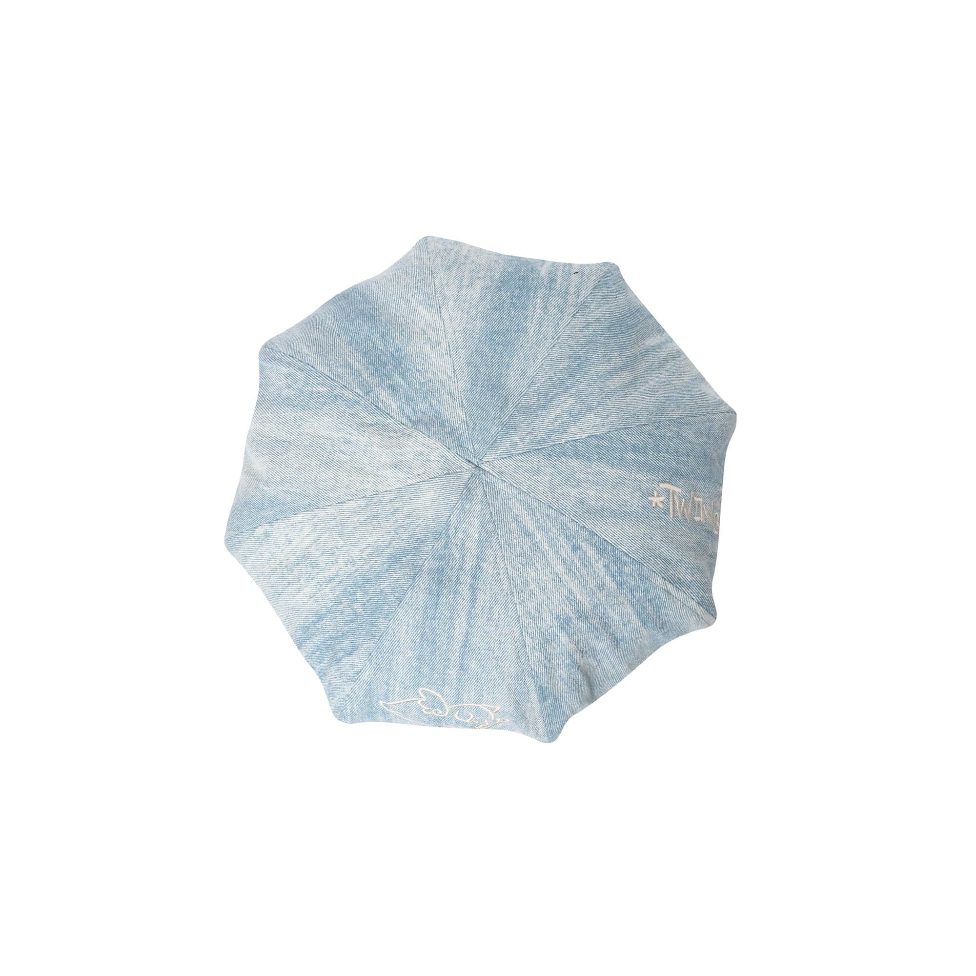 TWINBUTA Washed Embroidered Denim Newsboy Cap