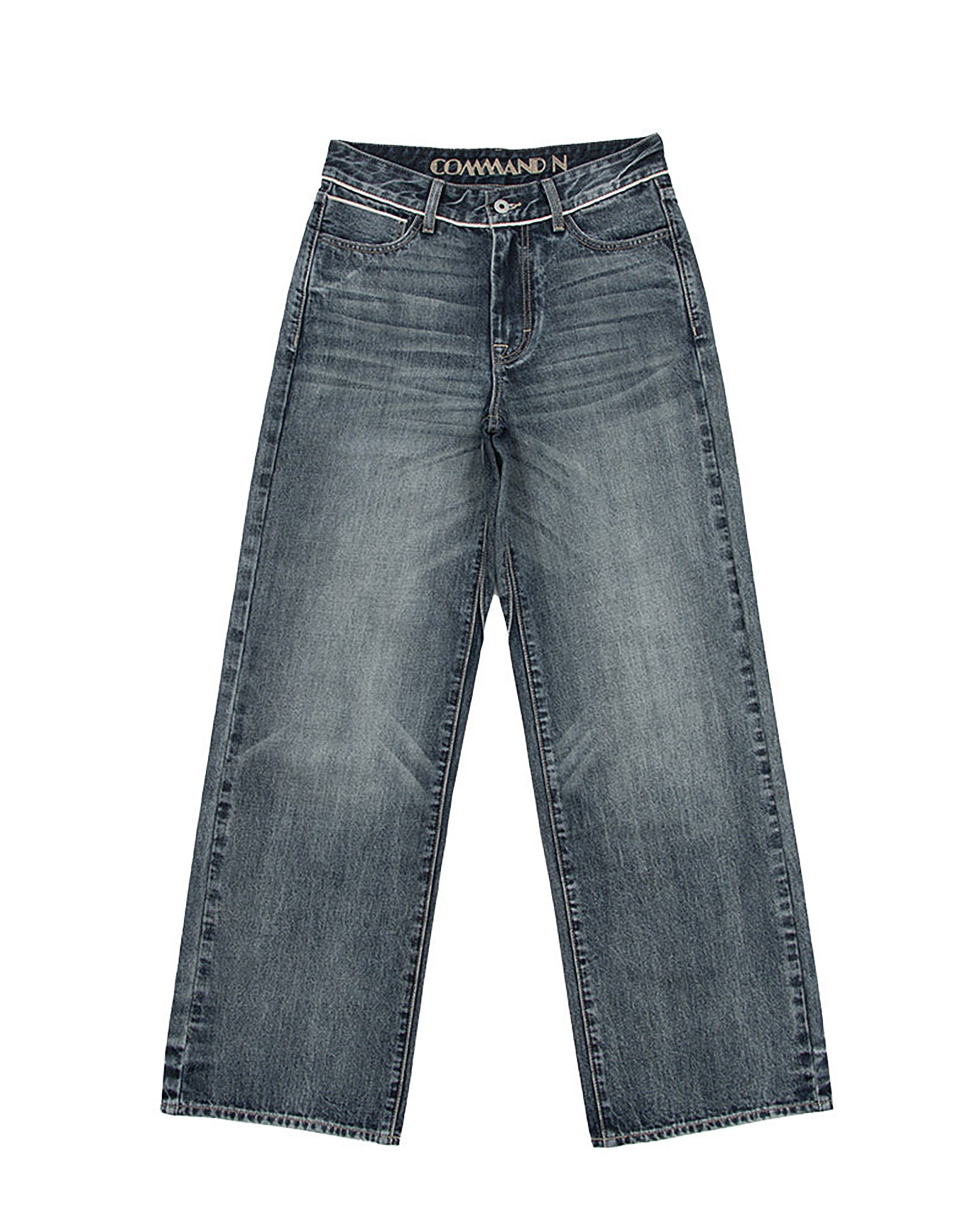 COMMAND N Retro Washed Selvedge Wide-Leg Jeans