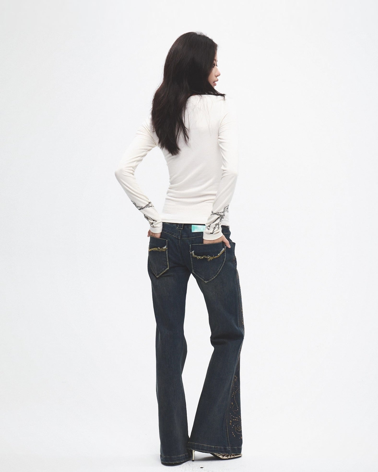 FAYCHUI Sketching Wool-Blend Long Sleeve Tee