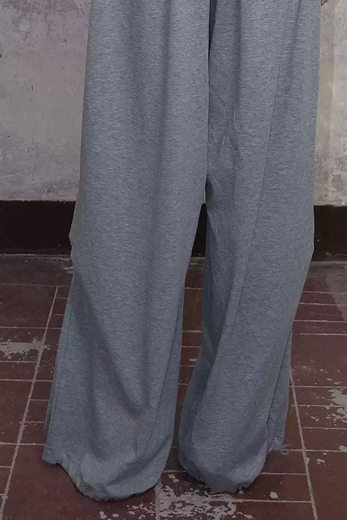 WHYNOTDANCE Essential Drawstring-Hem Wide-Leg Sweatpants