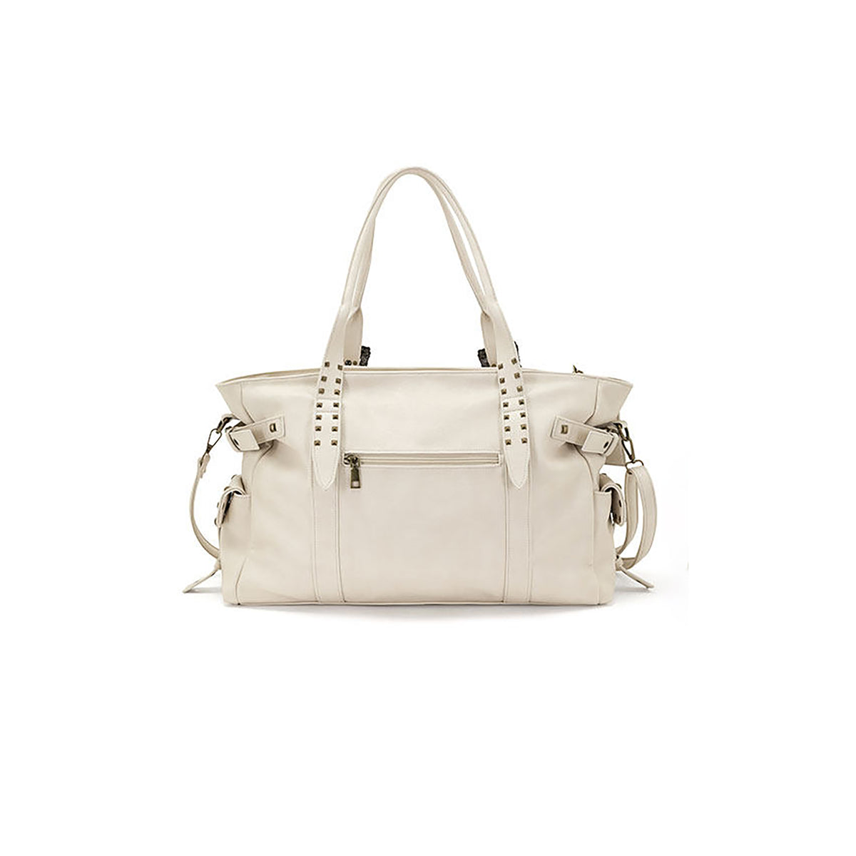 CESTNOUS Studded Faux Leather Oversized Crossbody Bag