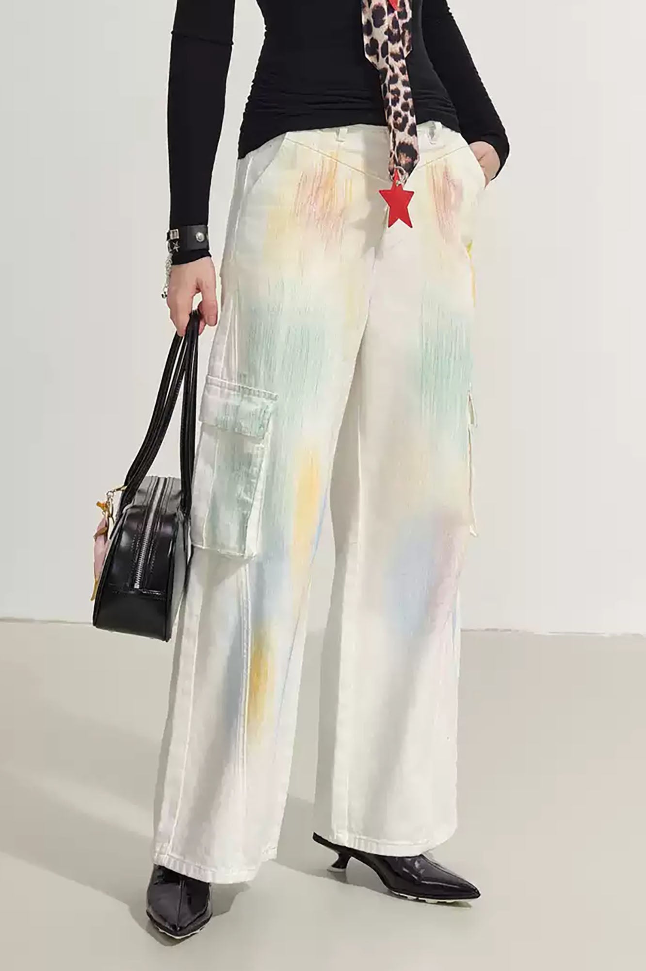SOFITTE Brushstroke Cargo Wide-Leg Pants