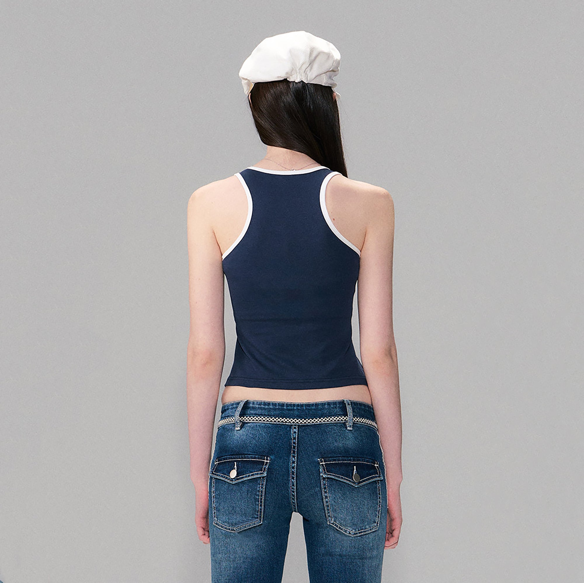 THE NEVERMORE Retro Graphic Cropped Tank Top