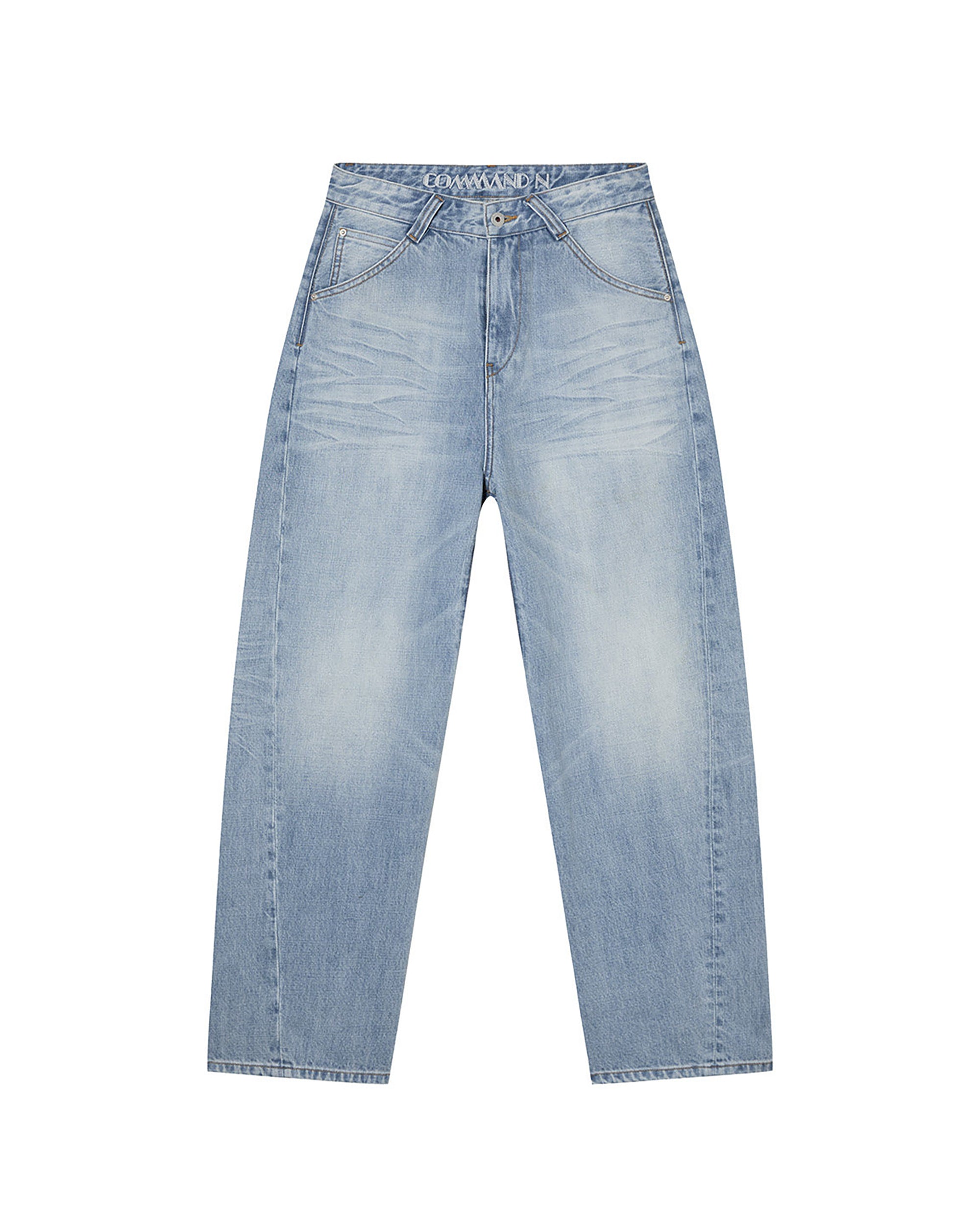 COMMAND N Light Wash Paris-Buckle Tapered Jeans
