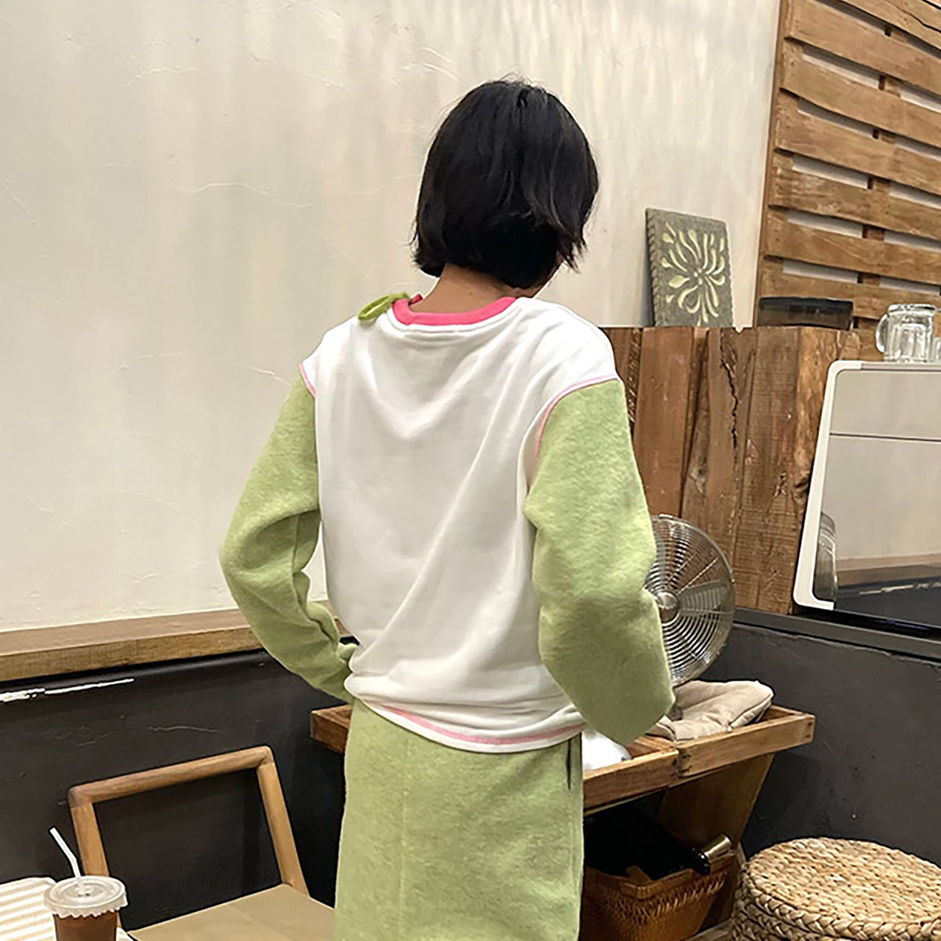 UNSOCIAL NIGHT × OLIWA Illustrated Contrast Sweatshirt