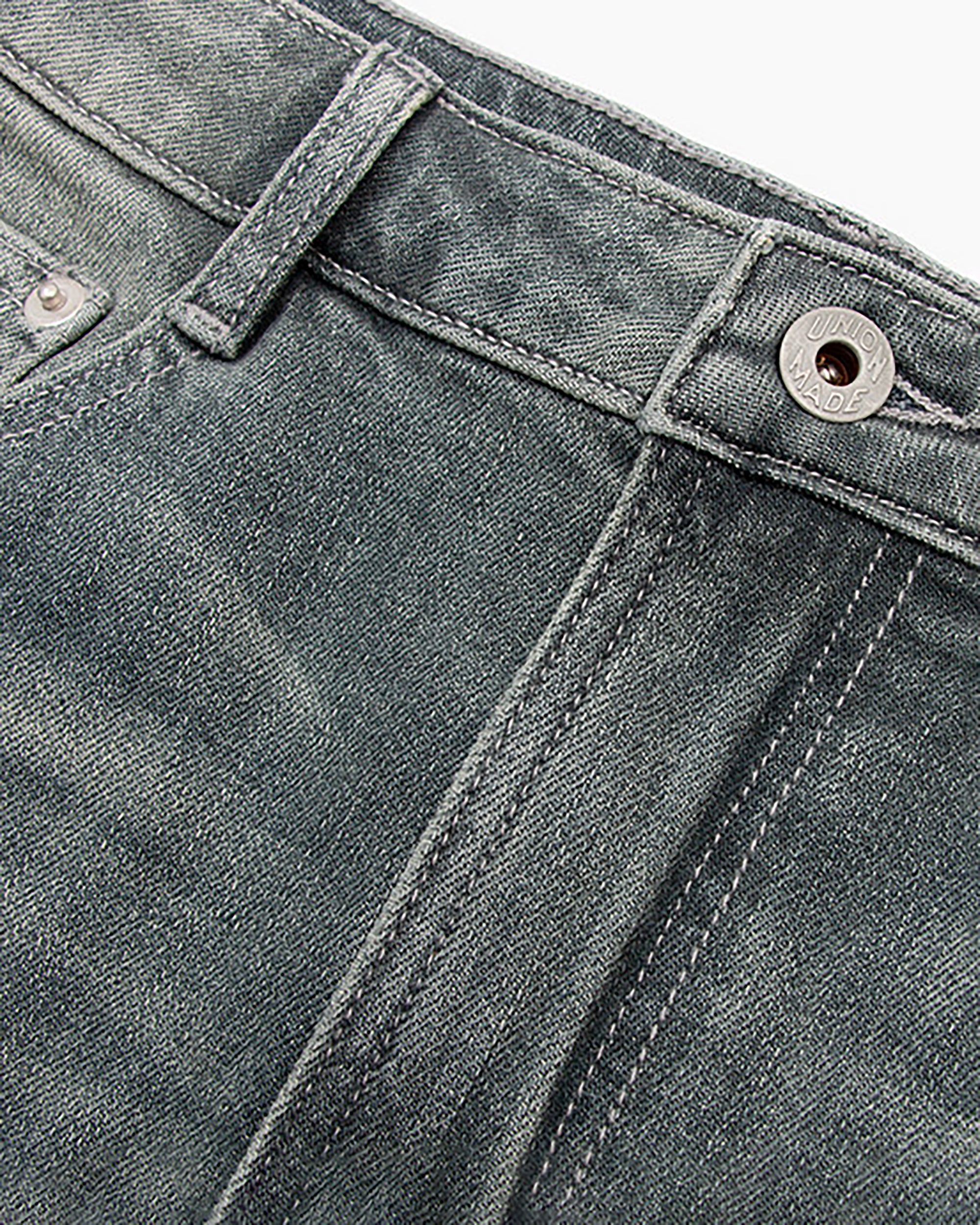 COMMAND N Washed Grey Low-Rise Denim Skirt
