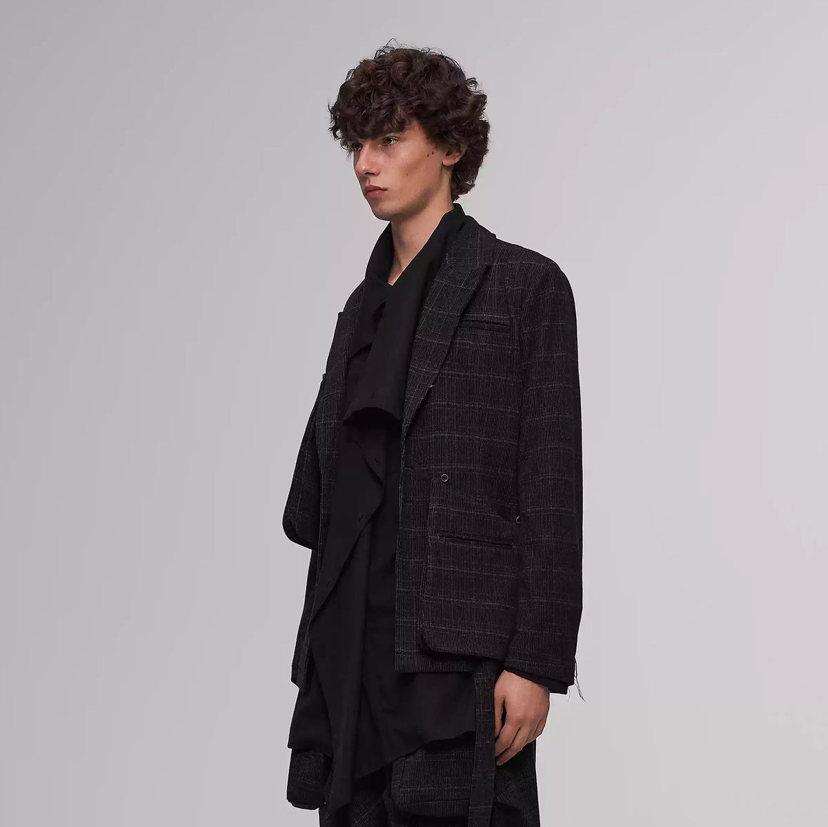 ILNya Nieternite Nifutur Deconstructed Detachable Plaid Blazer