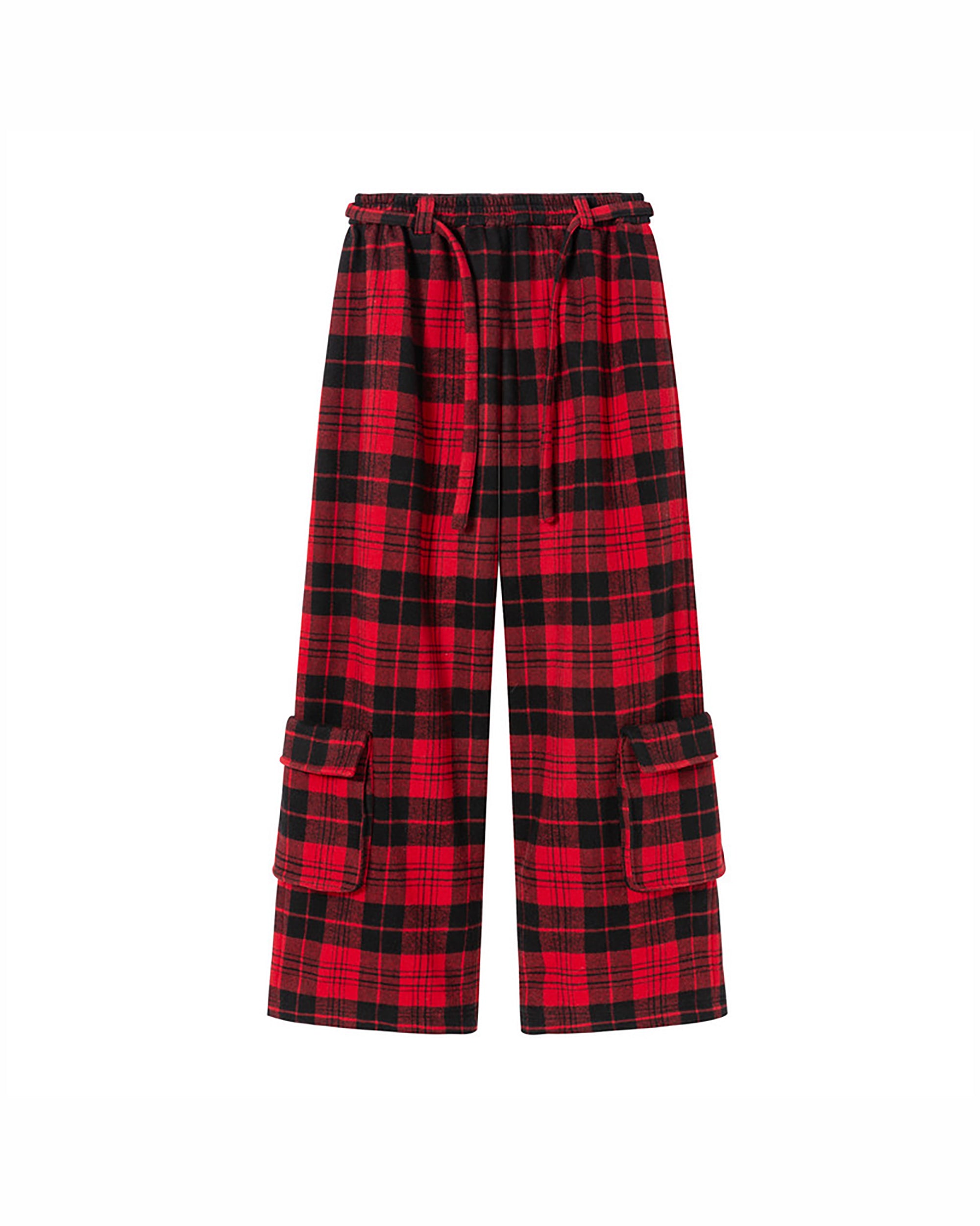 SOFITTE Plaid Cargo Wide-Leg Pants