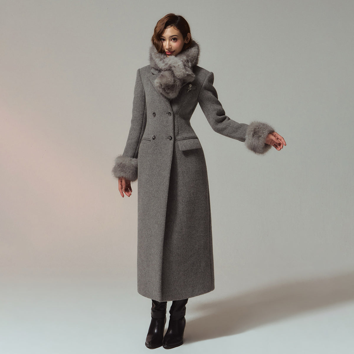 HIIMDAI Double-Faced Long Coat