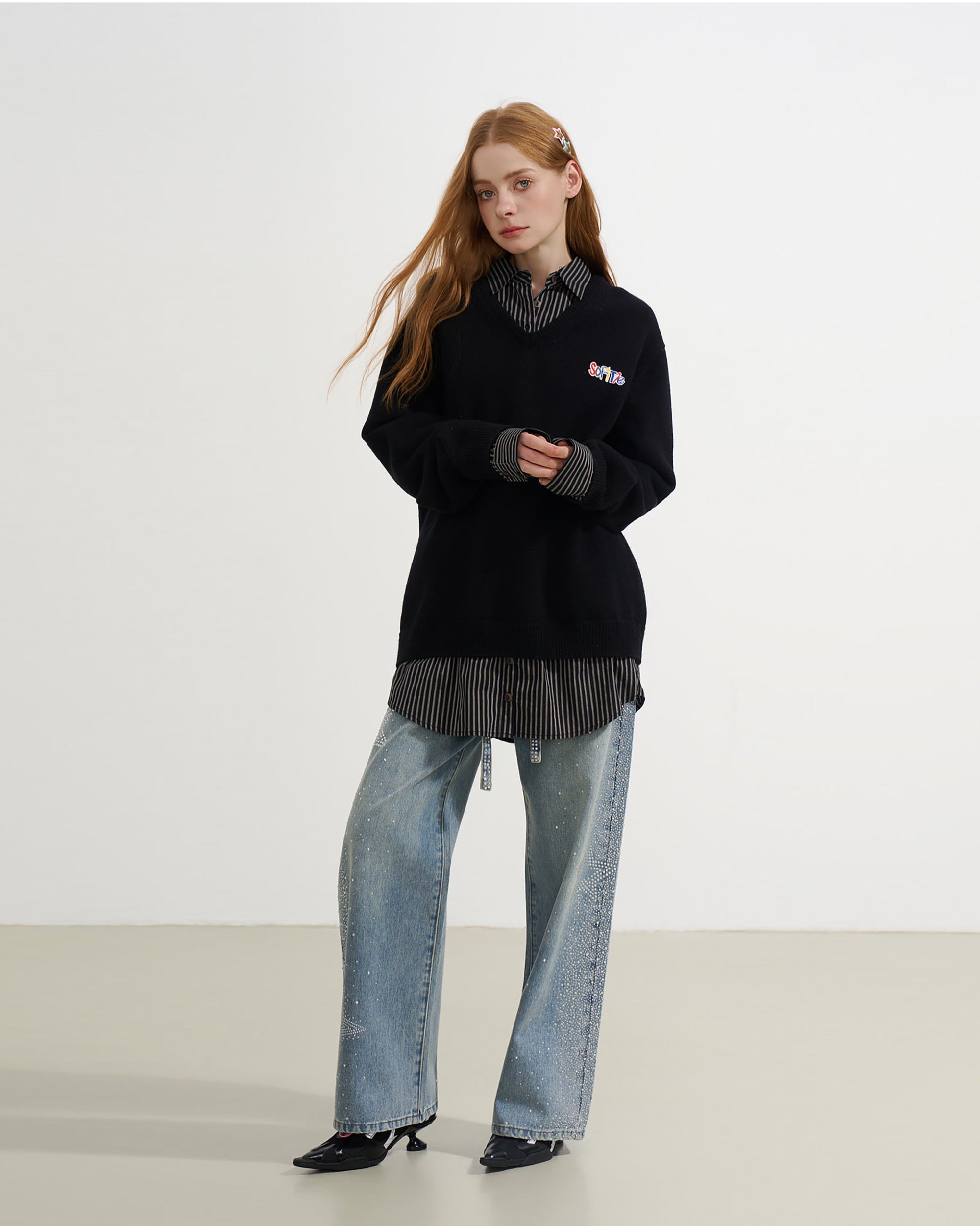 SOFITTE Diamond Star Embellished Jeans