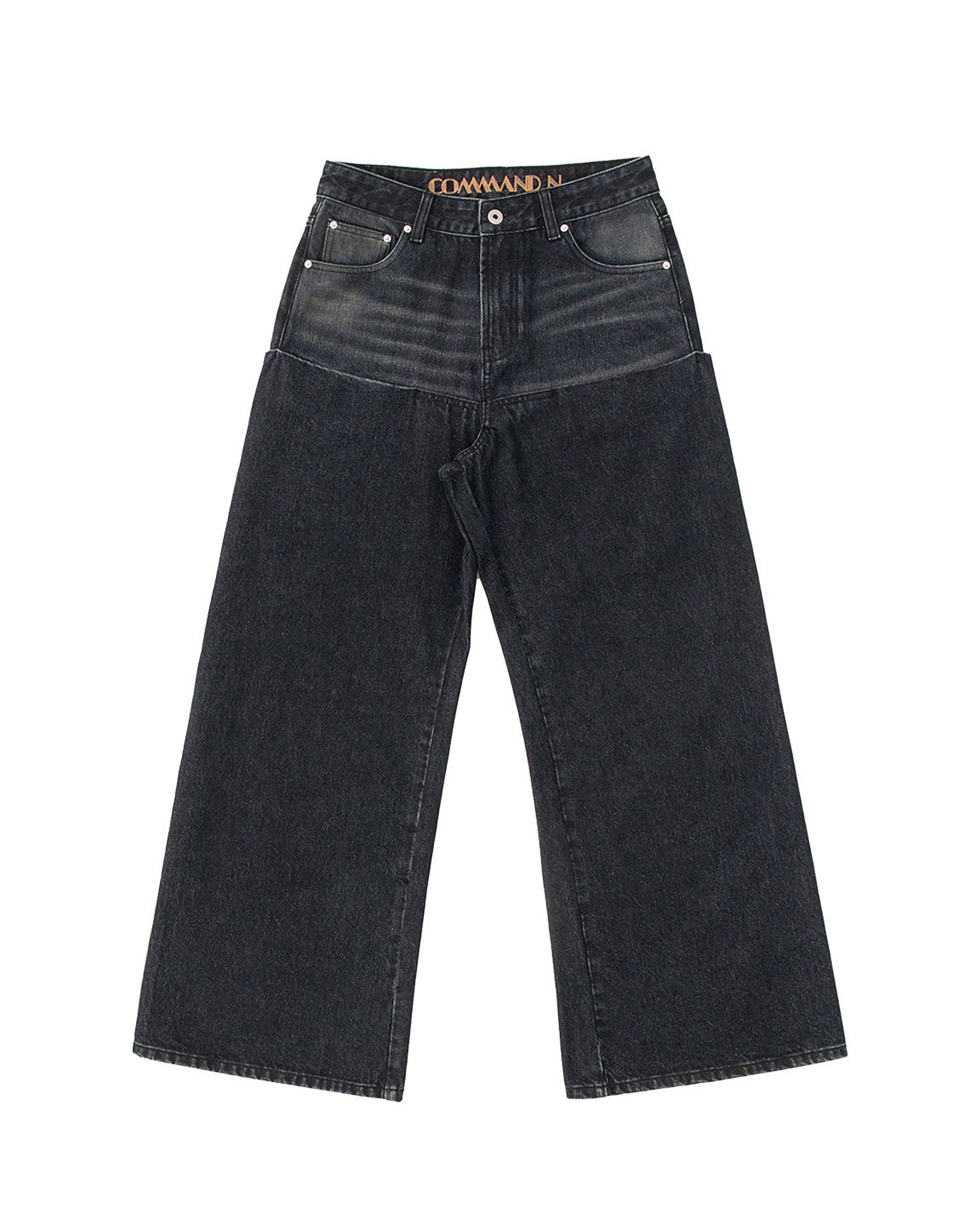 COMMAND N Washed Contrast-Panel Jeans