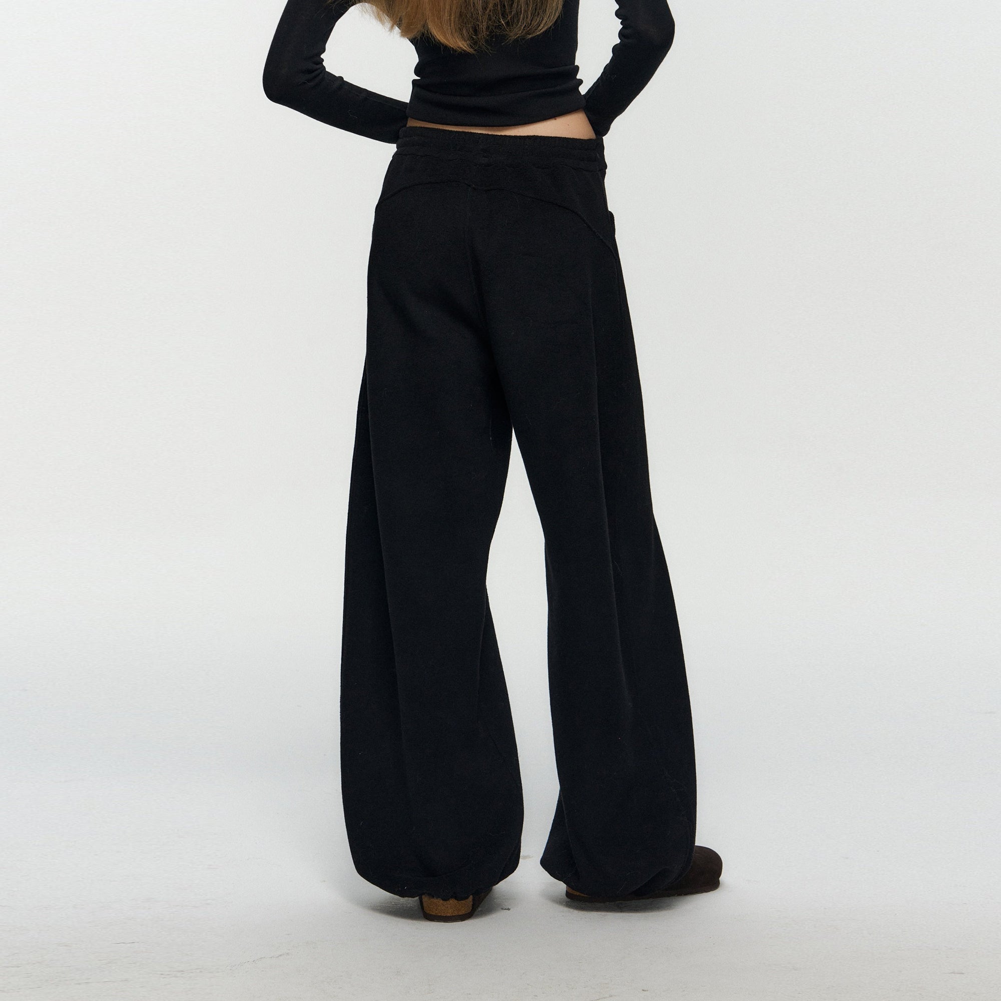 10AMSOTIIIIIIRED Classic Drawstring Wide-Leg Pants
