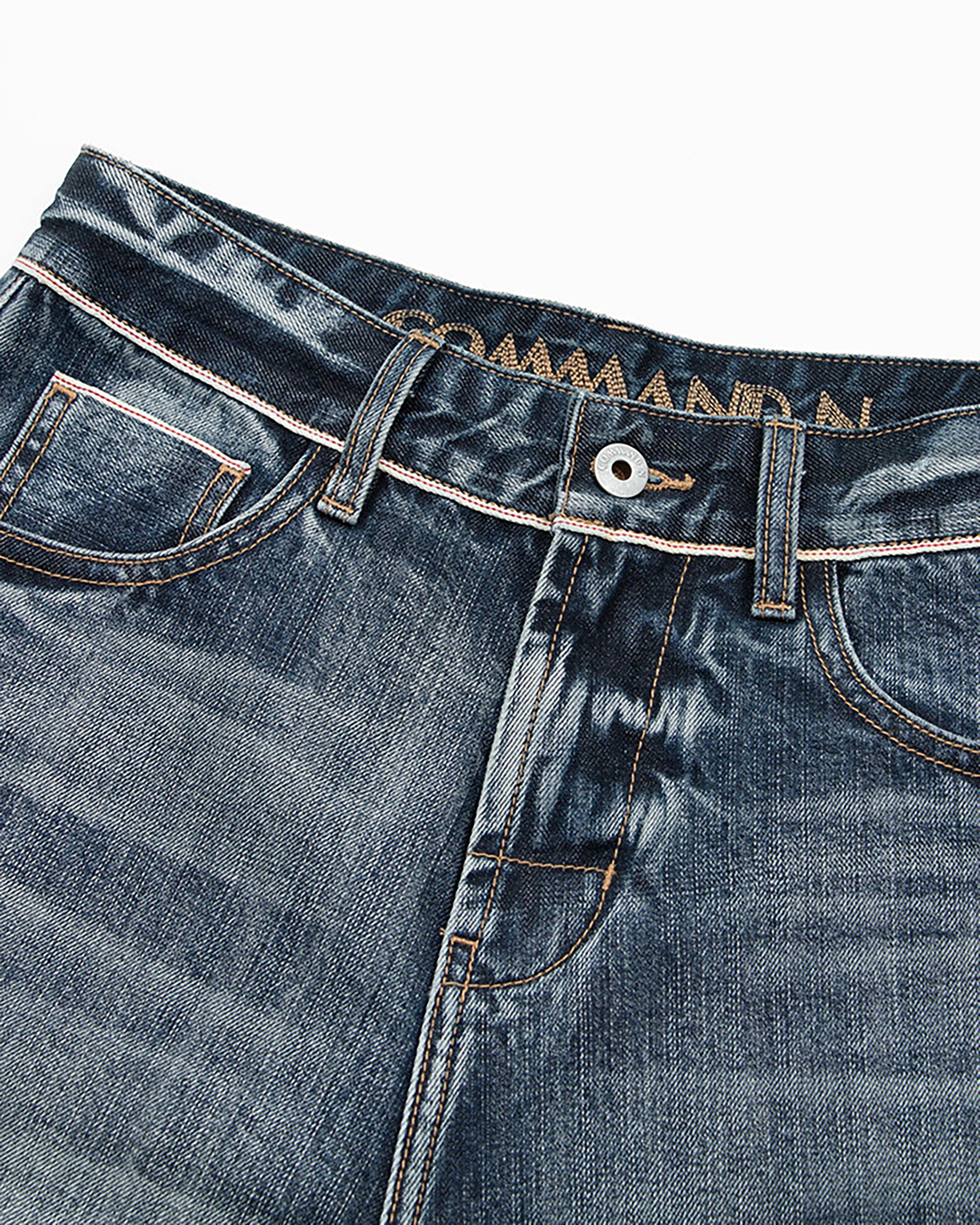 COMMAND N Selvedge Washed Denim Shorts